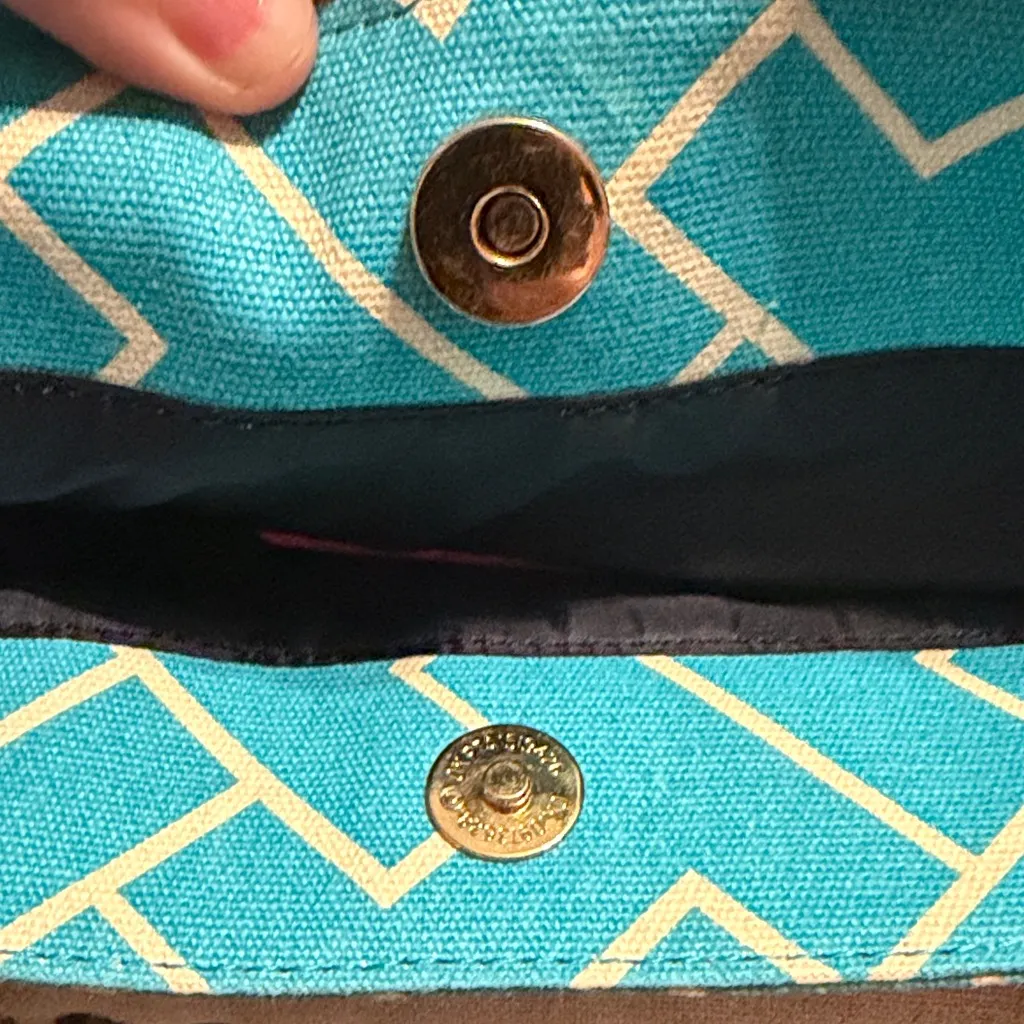 Tommy Hilfiger Blue and Brown Tote Bag - Image 10