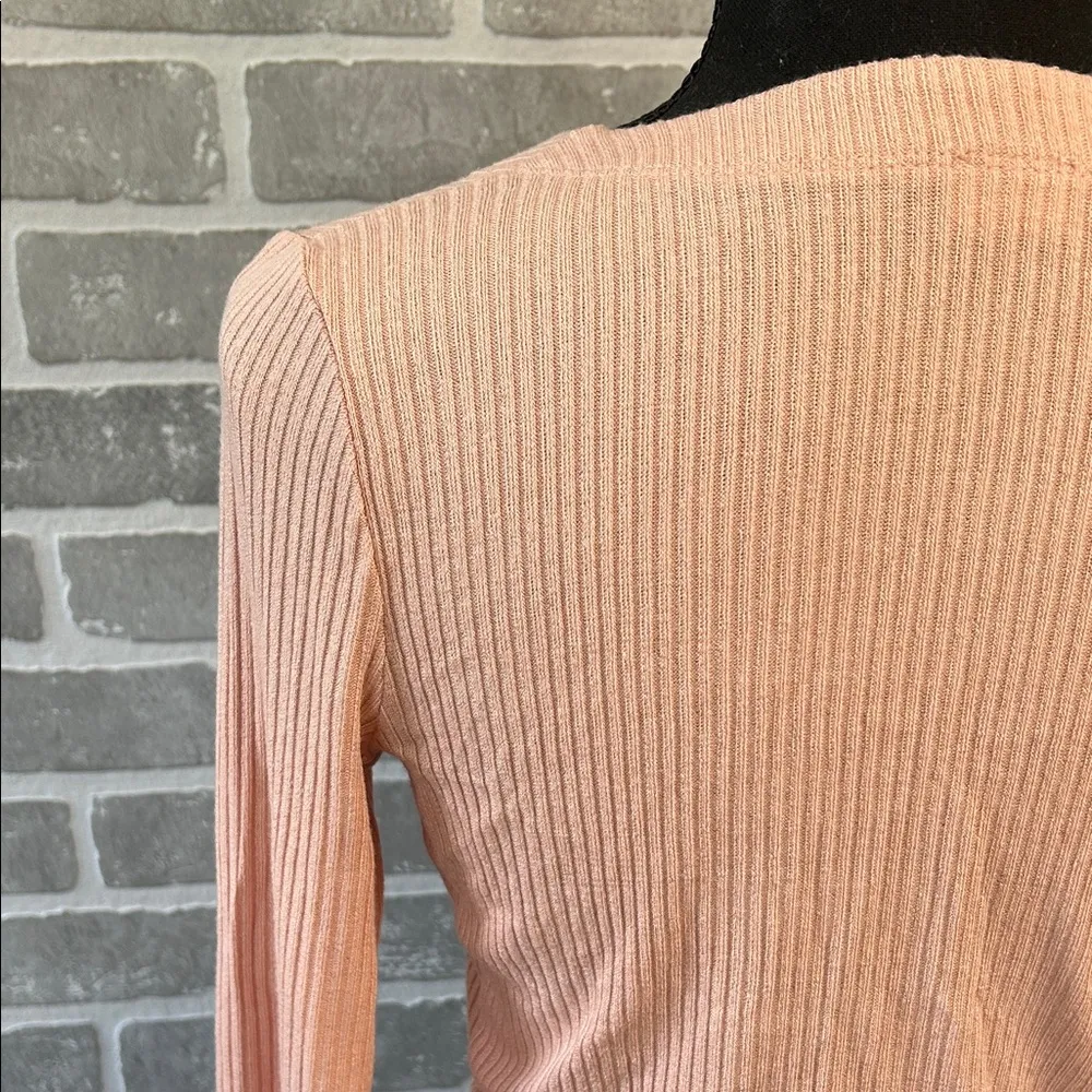 Aritzia Wilfred Free NWT Rose Colored Ribbed Button-Down Lightweight Size Small - Image 5