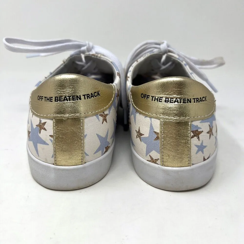 OTBT Shoes Court In Star Blue Gold‎ Leather Lace Up Sneakers Comfort Size 6.5M - Image 9