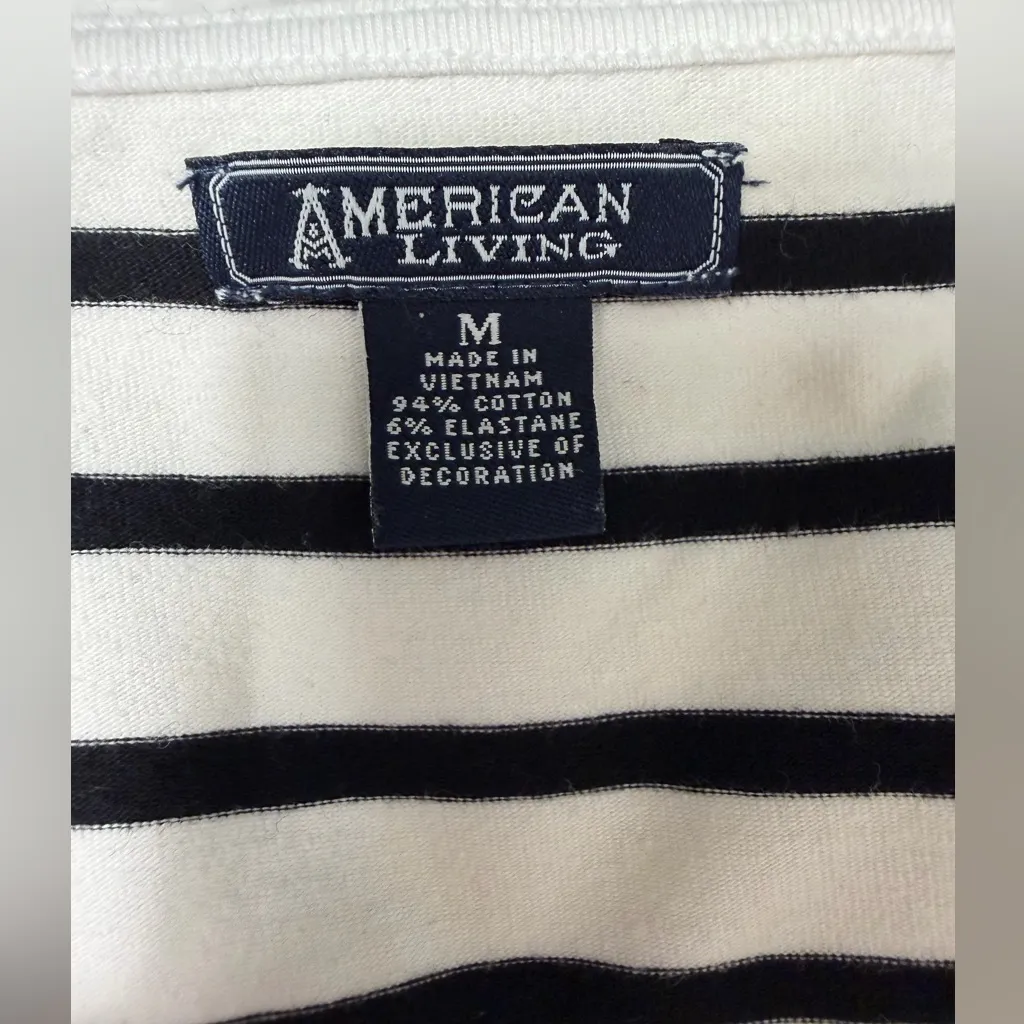 American Living Striped Tie-Front Top (Size M) - Image 2