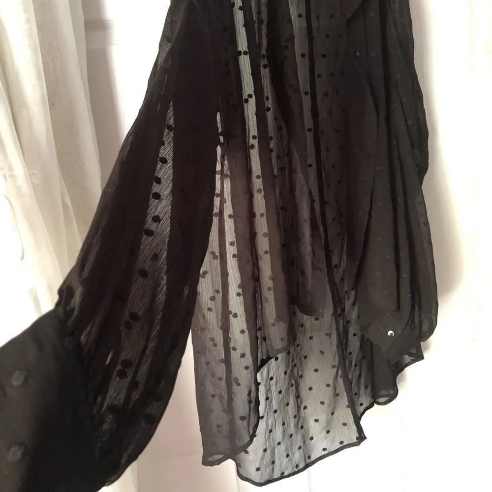 New  oversized button down shirt, sheer, size small, long sleeves - Image 3