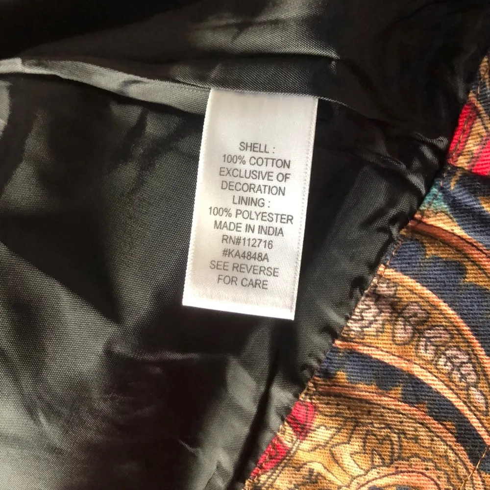 INDIGO MOON Colorful Design Beaded Blazer Jacket S - Image 9