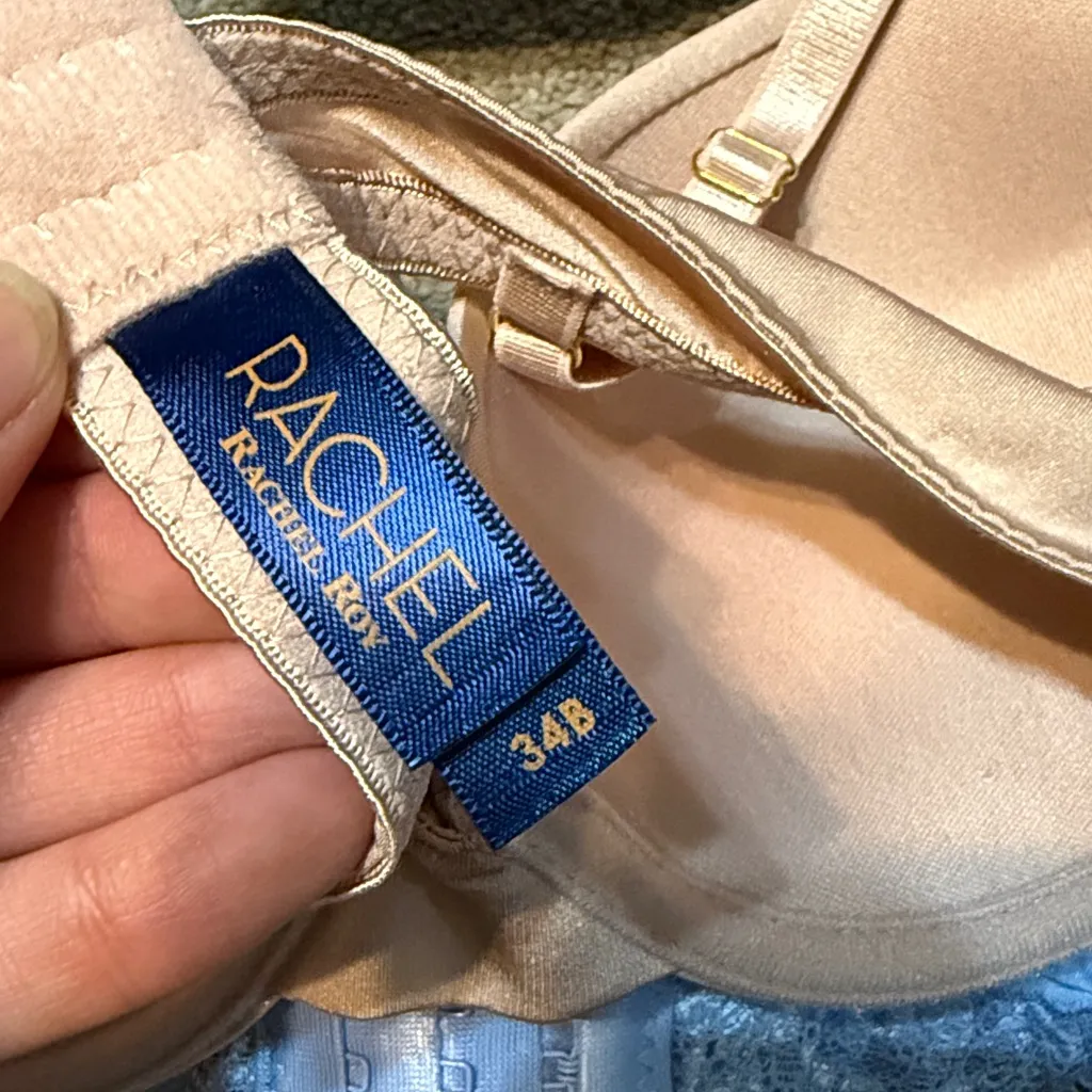 Rachel Roy 2 Piece Nude / Blue Lace Perfect Push Up Bras Size 34 B - Image 5