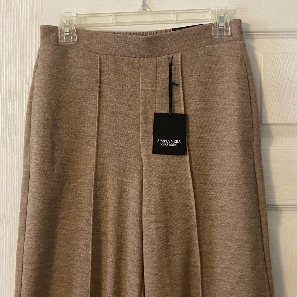 Simply Vera Vera Wang Tan Knit Fabric Wide Leg pants size S brand new - Image 2