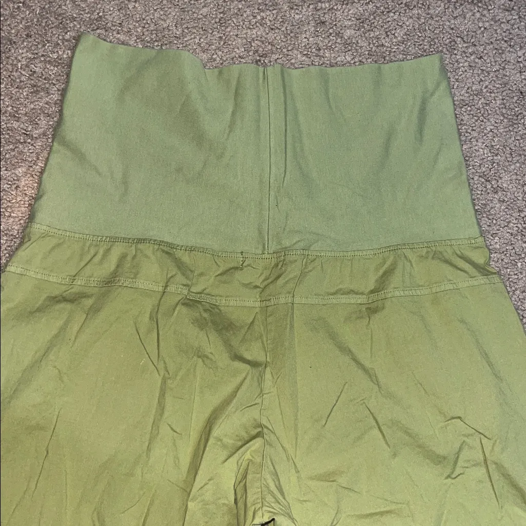 XCVI Wearables Foldover Flare Wide Leg Palazzo Pants Green Large - Image 6