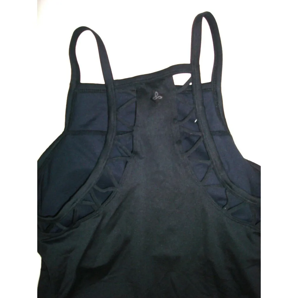 New Womens NWT PrAna S Bra Tank Dress Ardor Black Logo Cut out Design Tank Cute - Image 7