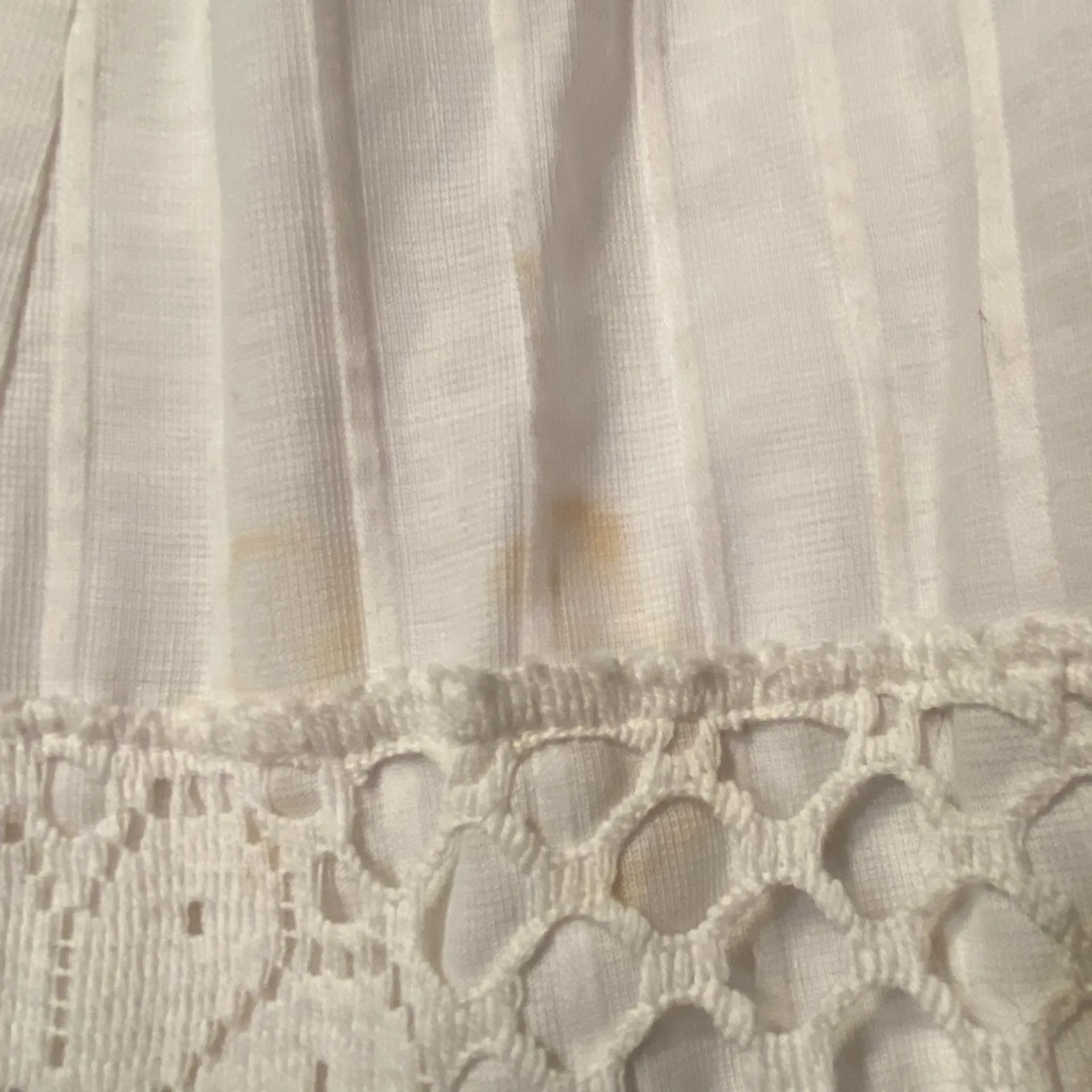 Vintage Lace Maxi Gown, Bell elbow‎ length sleeves, square Neck, size 11/12 White - Image 10