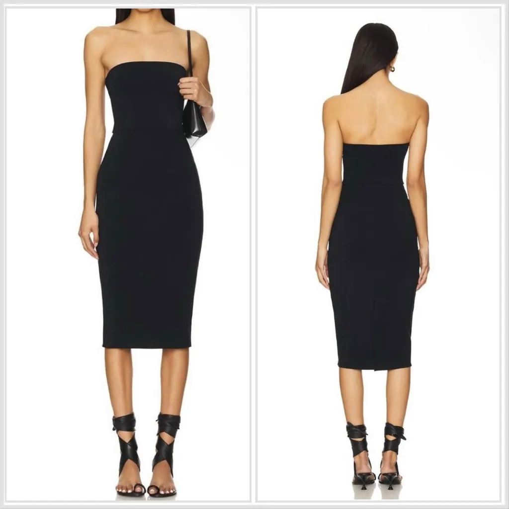 Commando Butter Luxe Strapless Midi Dress Black XL |Modal Bodycon Tube Dress - Image 3