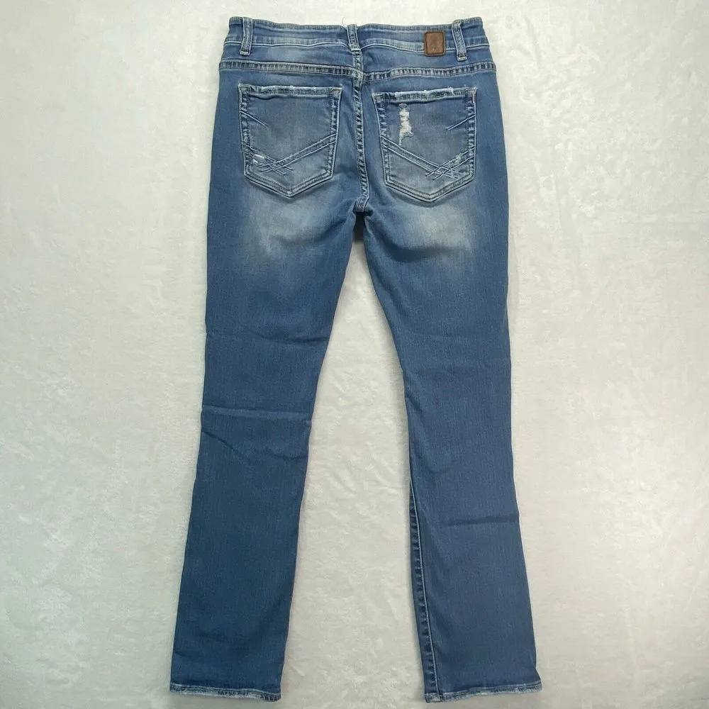 BKE Jeans Womens Size‎ 29x31.5 Blue Denim Stella Straight Casual distressed - Image 12