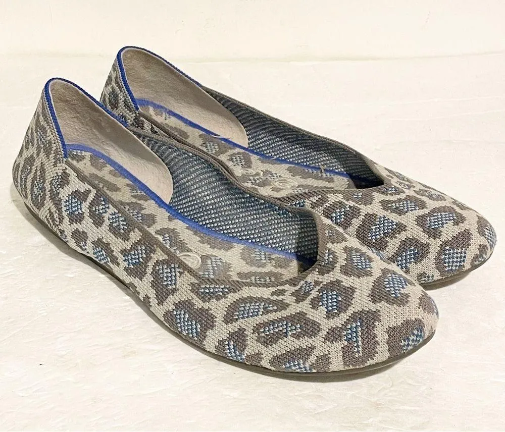 Rothy's Size 8.5 The Flat Grey Spotted Animal Print Knit Ballet Flats Woman’s - Image 3