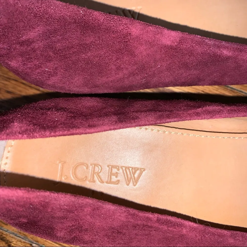J. Crew Anya Burgundy Suede Flats Loafers size 6 - Image 5