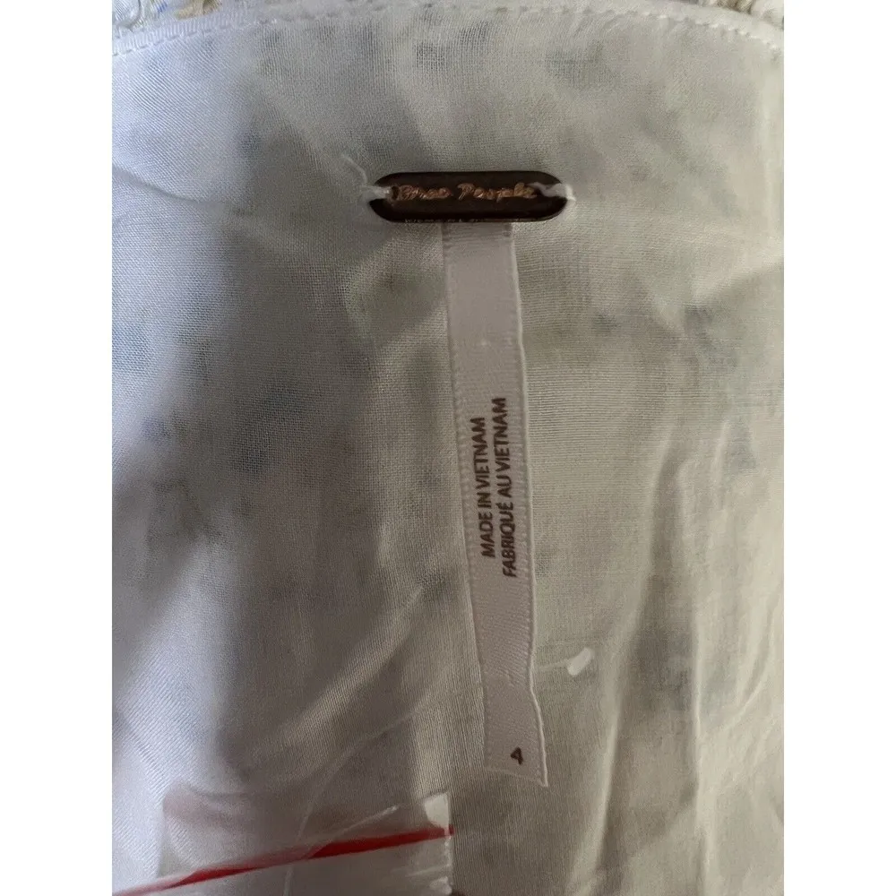 Free People Sweetest Thing Mini Dress Ivory Combo Women’s Size 4 - Image 8