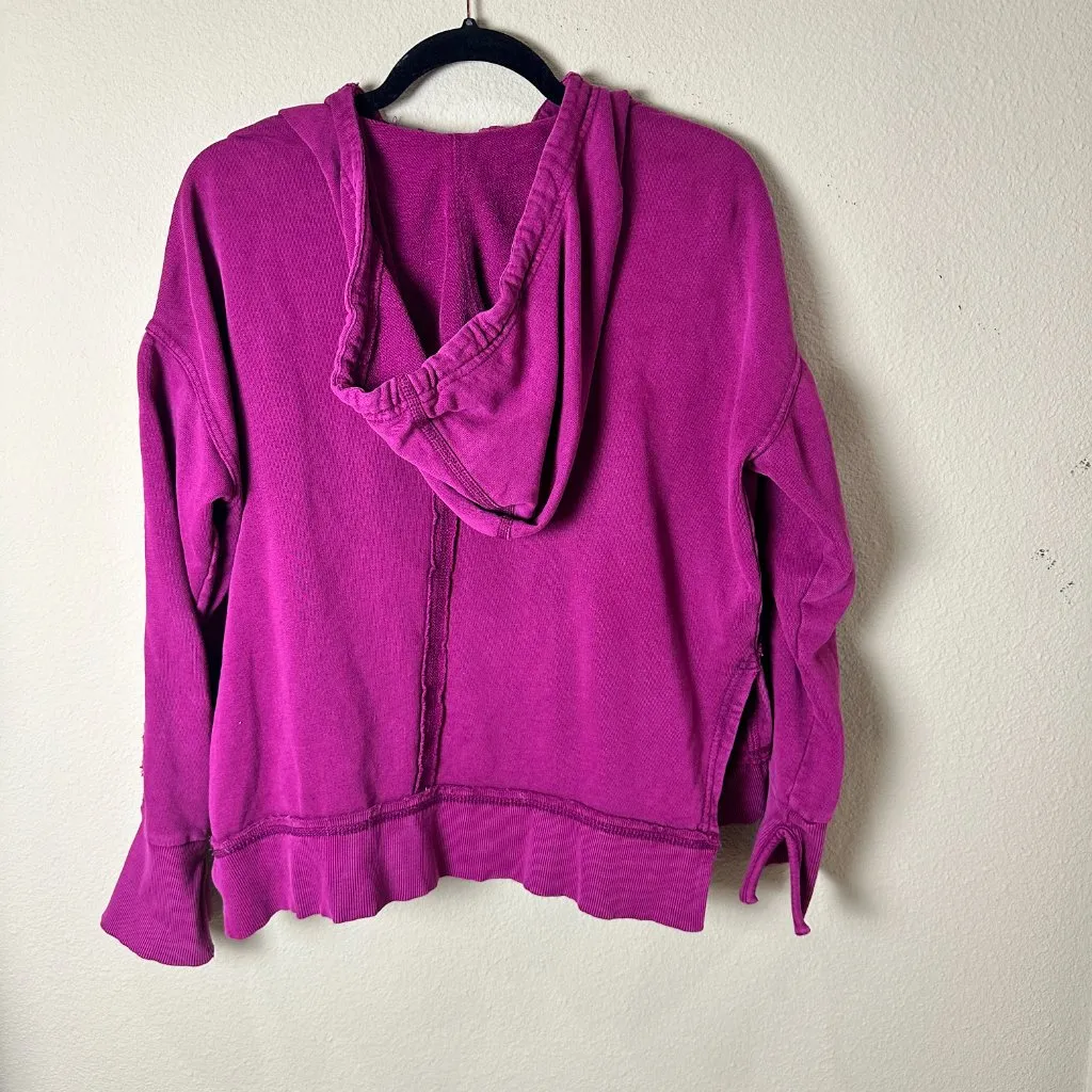 FREE PEOPLE MOVEMENT Magenta Hooded Zip Up Hoodie Sweatshirt Size Small - Image 6