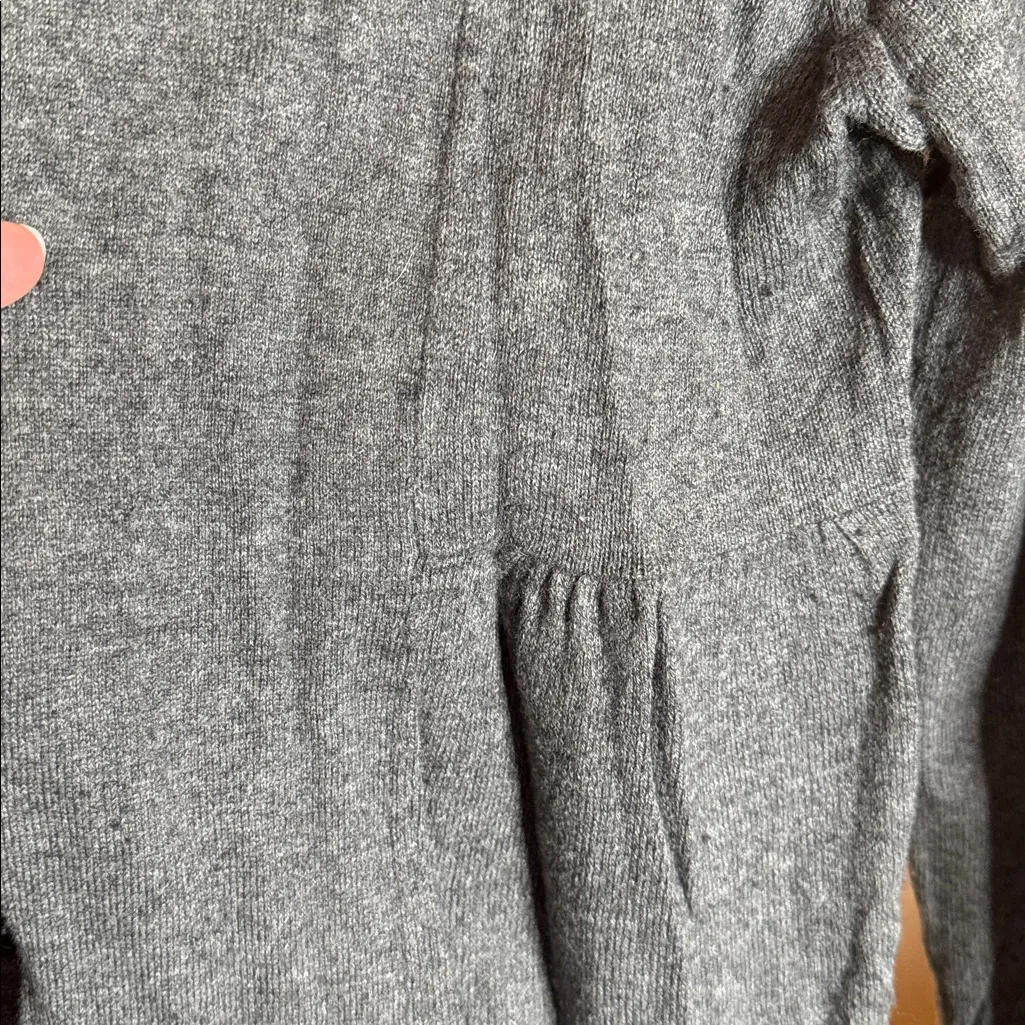 Garnet Hill Gray Cashmere Blend Open Front Tunic Cardigan Size Small - Image 6