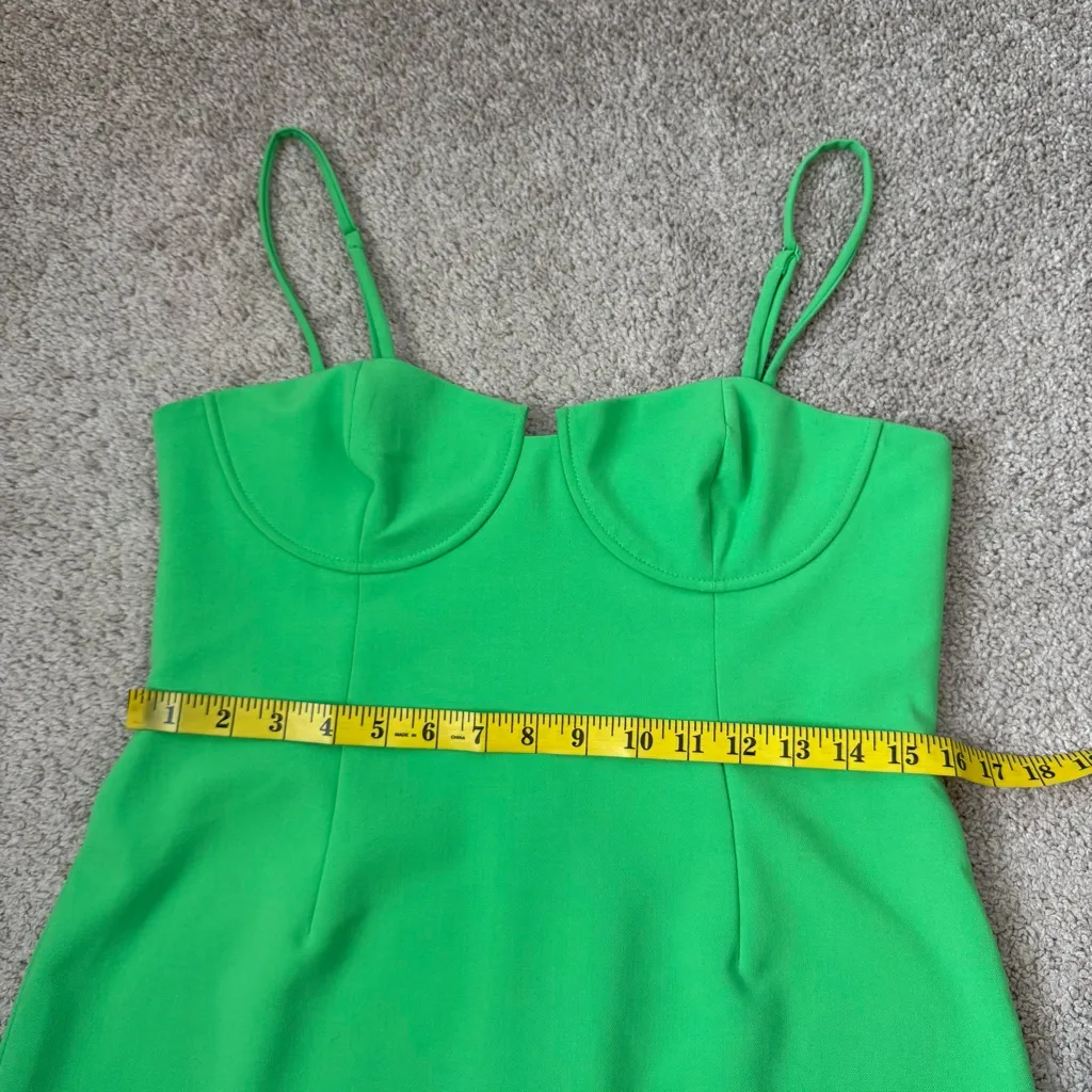 French Connection Whisper Corset Mini‎ Dress Jelly Bean Green 10 - Image 8