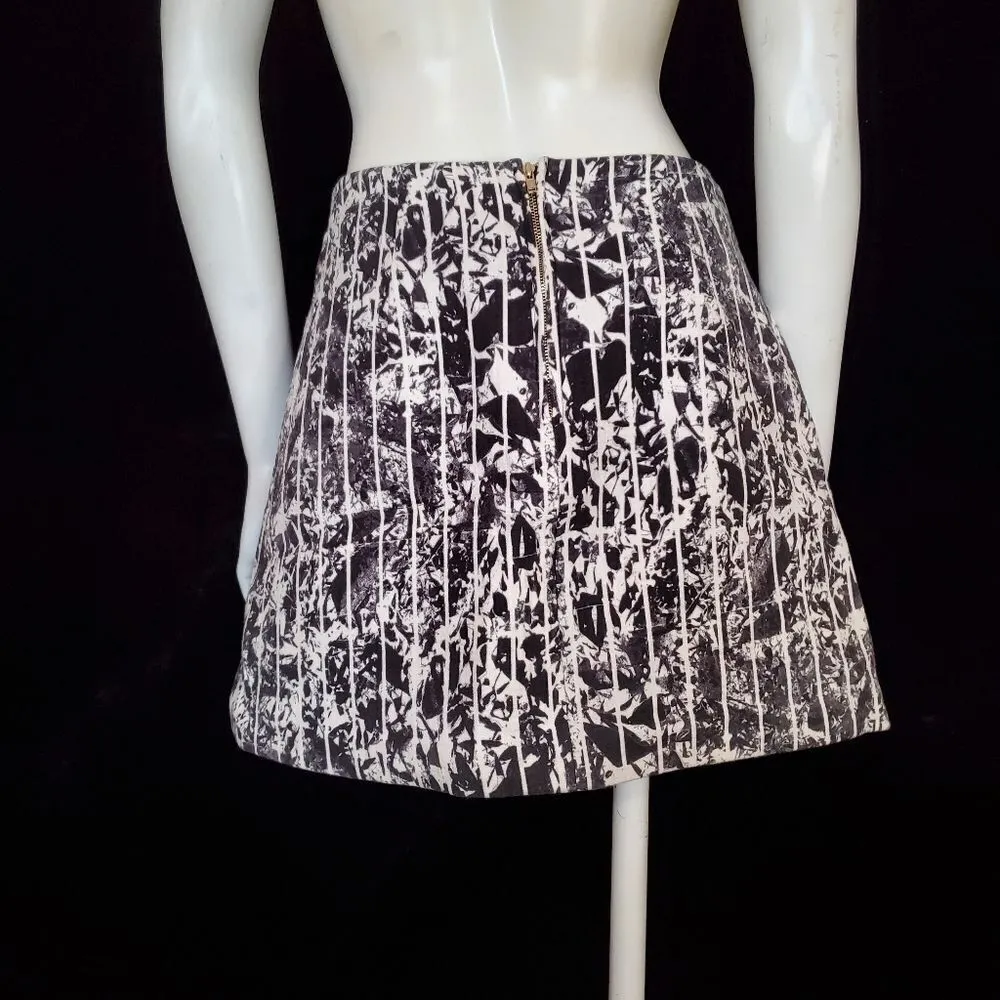 & Other Stories Gray & White Striped Patterned Faux Wrap Skirt (4) - Image 5