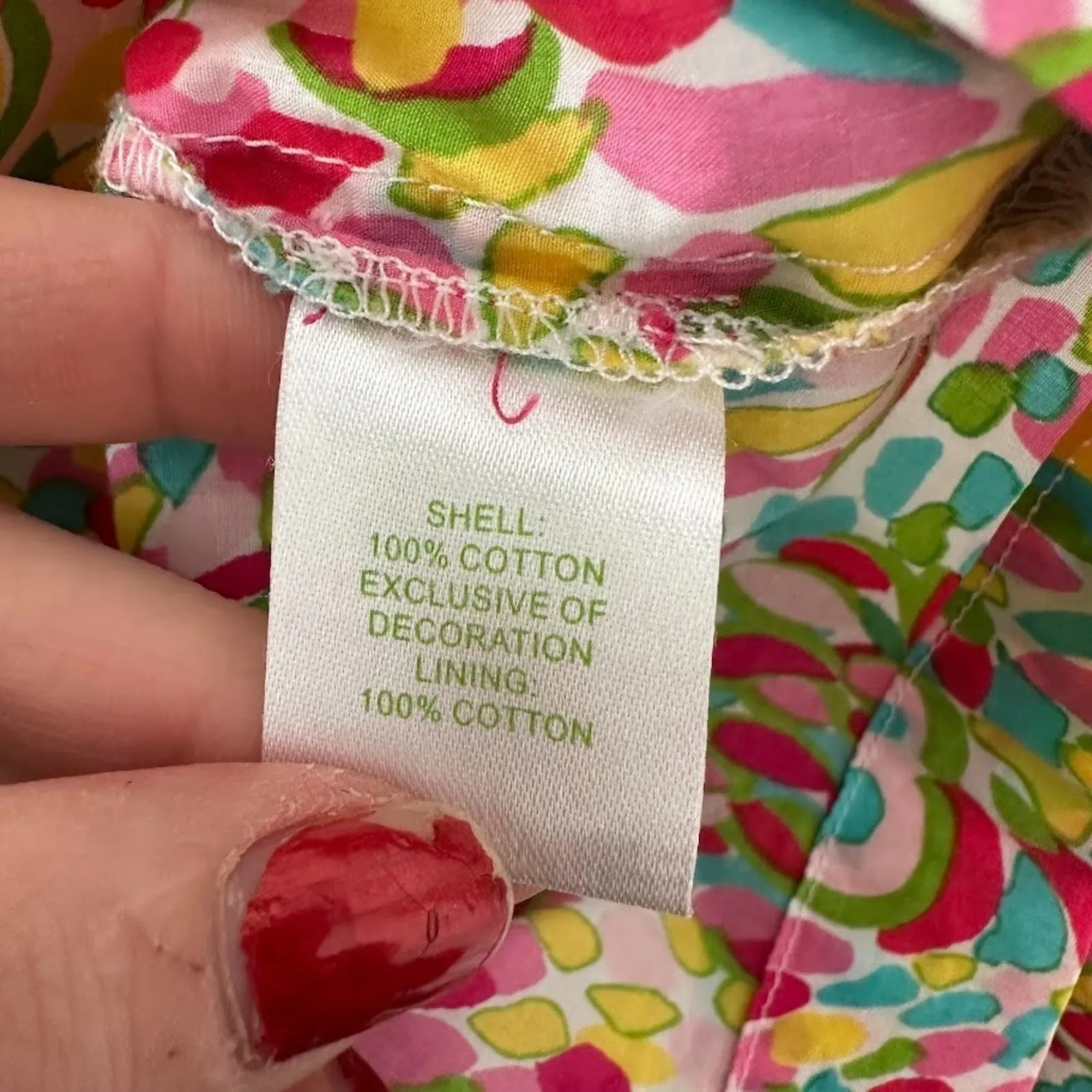 Lilly Pulitzer Tunic Top Size Small 100% Cotton Colorful Tie Neck Long Sleeve - Image 7