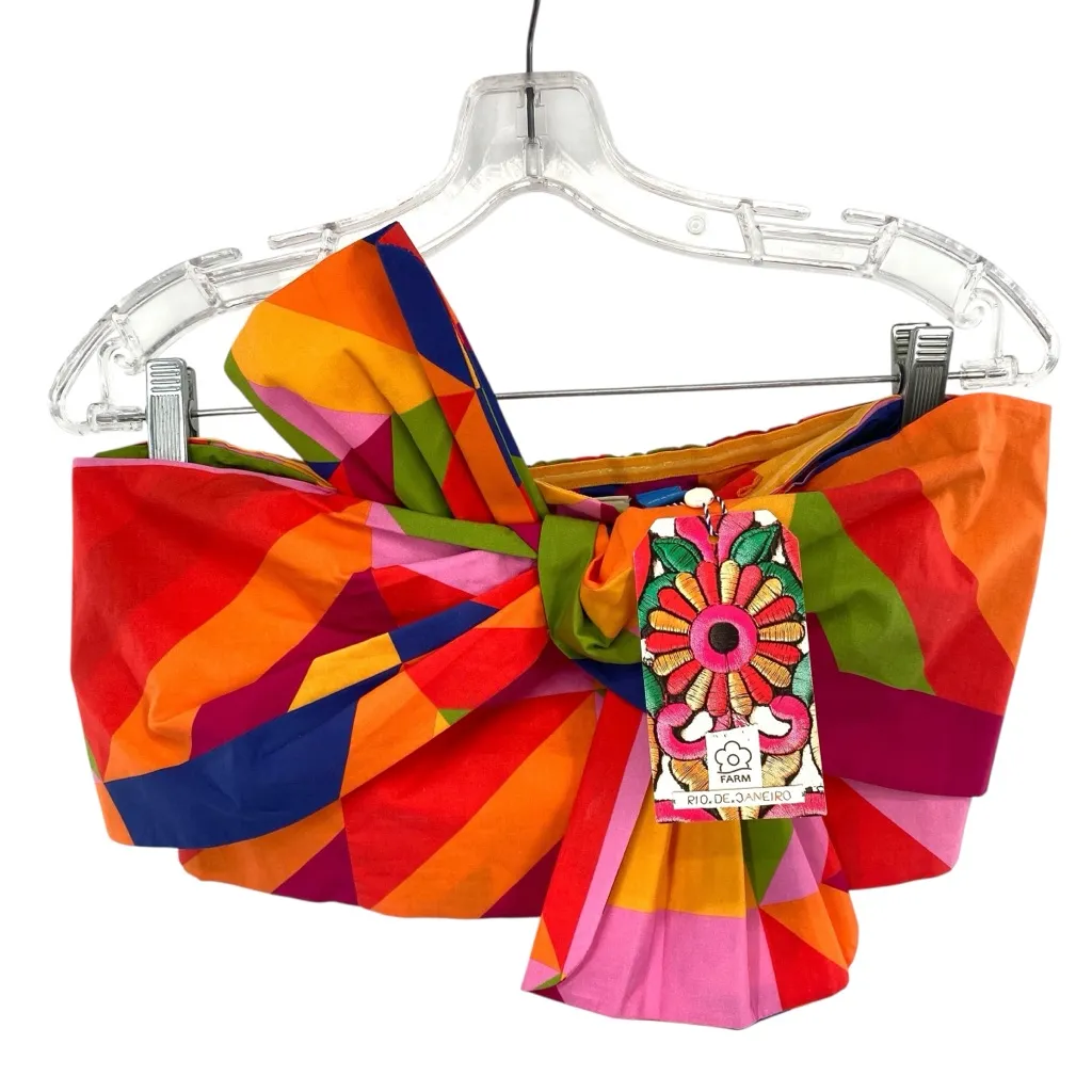 Farm Rio Anthropologie Bandeau Multicolor Geometric Top Crop New Medium - Image 9