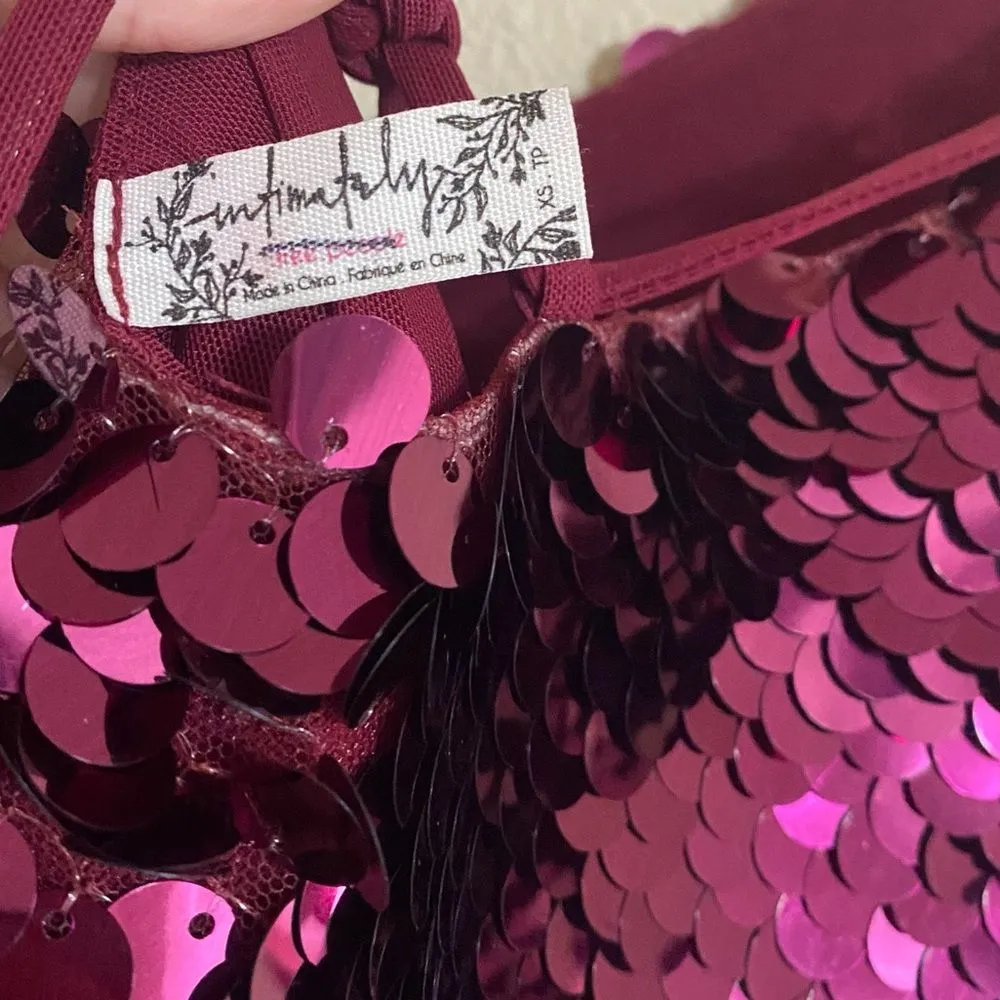 Free People Intimately Paillette Party Sequin Midi Dress in Pink - Image 9