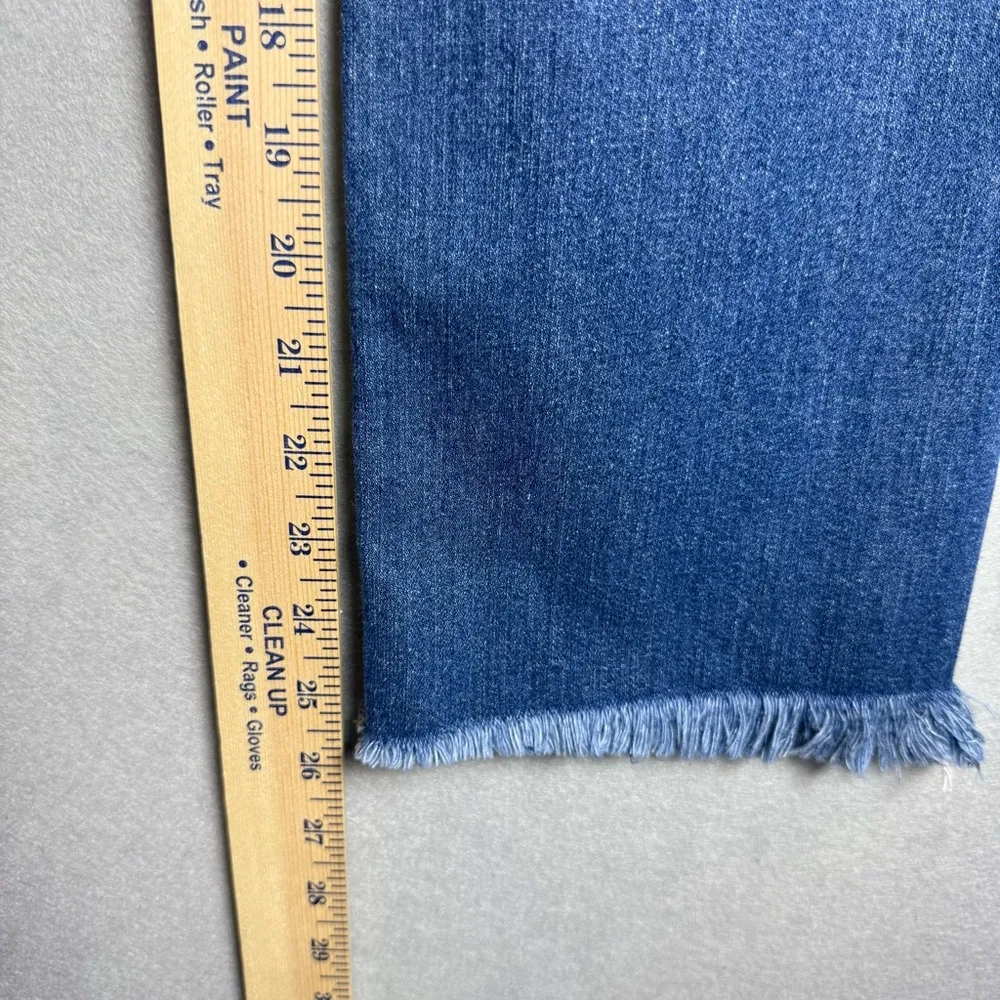 Francesca’s Harper Heritage Women’s High Rise Straight Raw Hem Jeans size 27 NWT Blue - Image 13