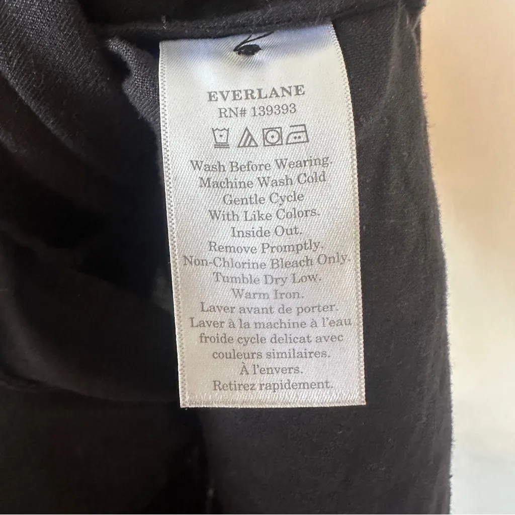 Everlane Linen Workwear Shirt Dress Dress Black Medium - Image 8