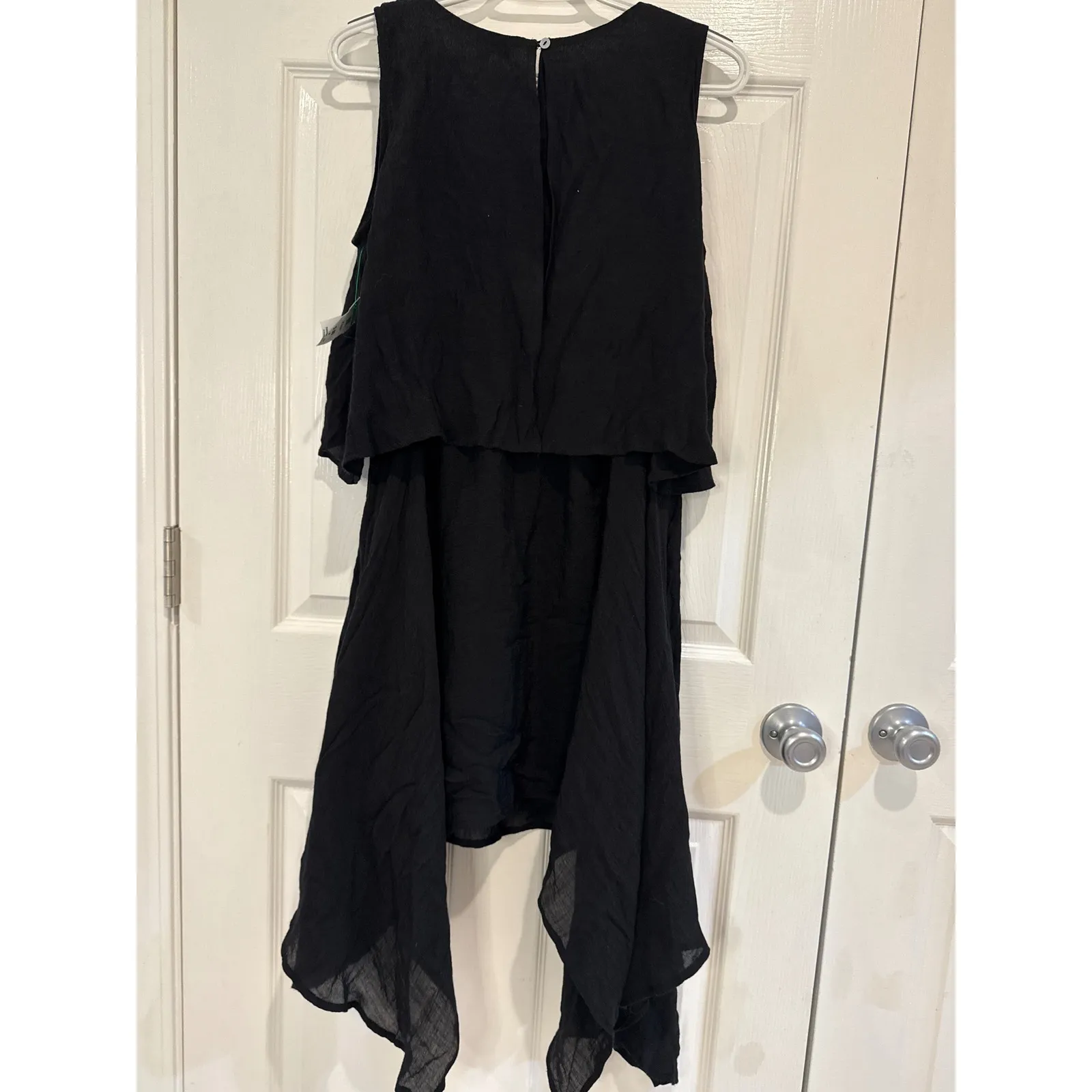 Umgee Black Dress Sleeveless‎ Handkerchief Hem Layered Casual Size M - Image 5