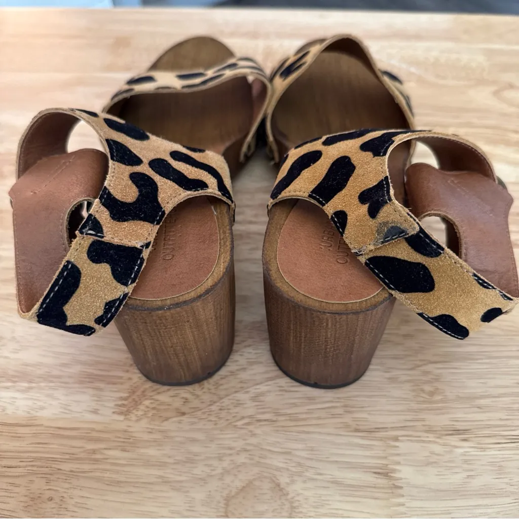 Urban Outfitters Alana Wood Leopard Print Women’s Sandals Size 7.5/8 (EU 38) - Image 7