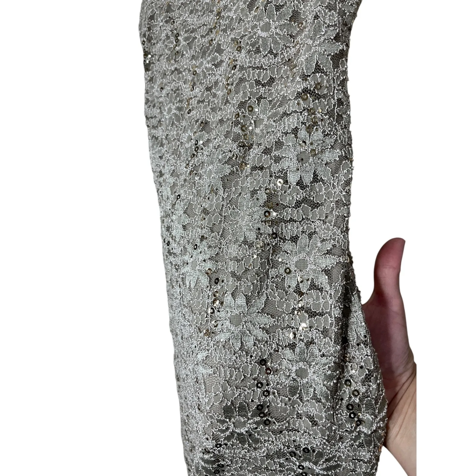 Vintage R&M Richards Tan Lace Dress Sleeveless Cocktail Party USA Made Size 10 - Image 4