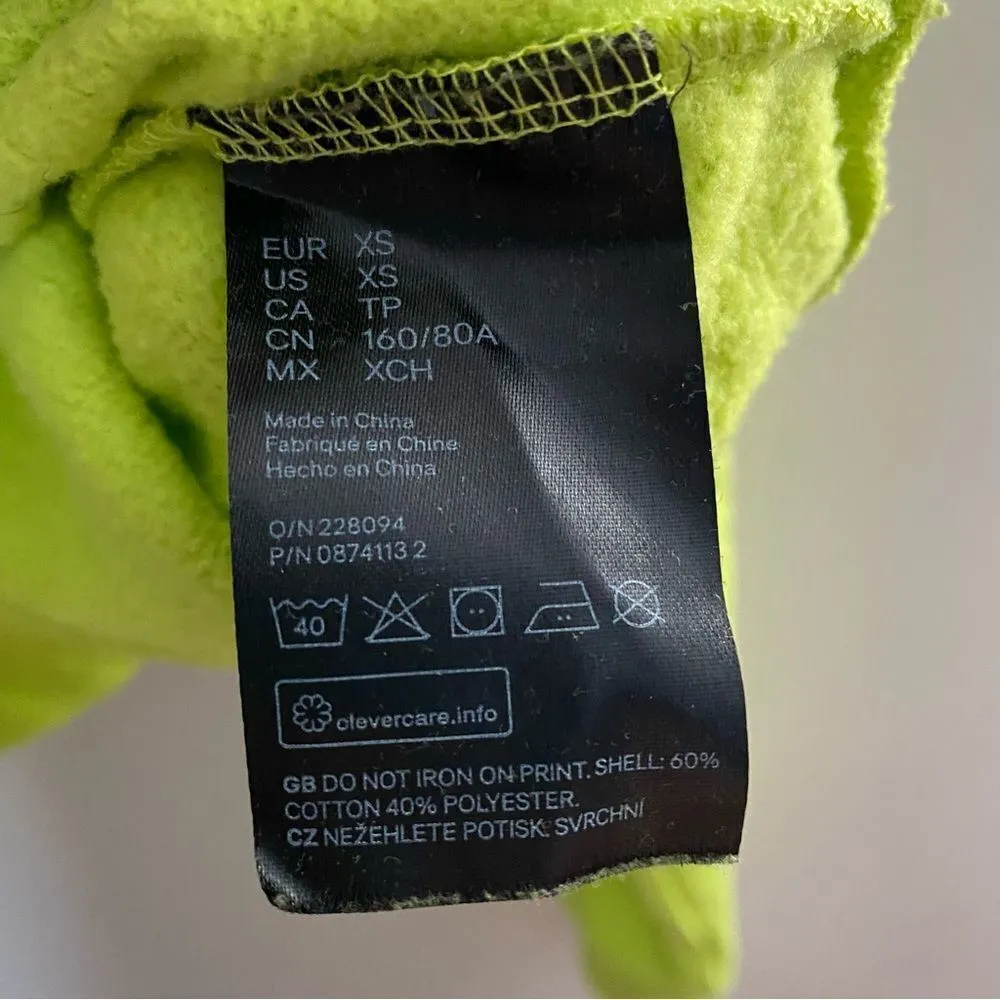 Divided Sweatshirt Cropped Crewneck Neon Green Safety Yellow Quote Graphic Comfy - Image 5