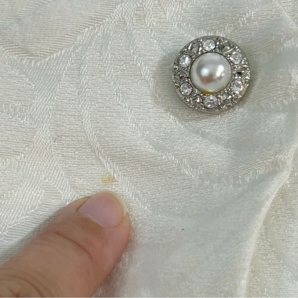 Saks Fifth Avenue After Five by Julie Duroche Vintage White Sparkle Suit Size 4 - Image 15