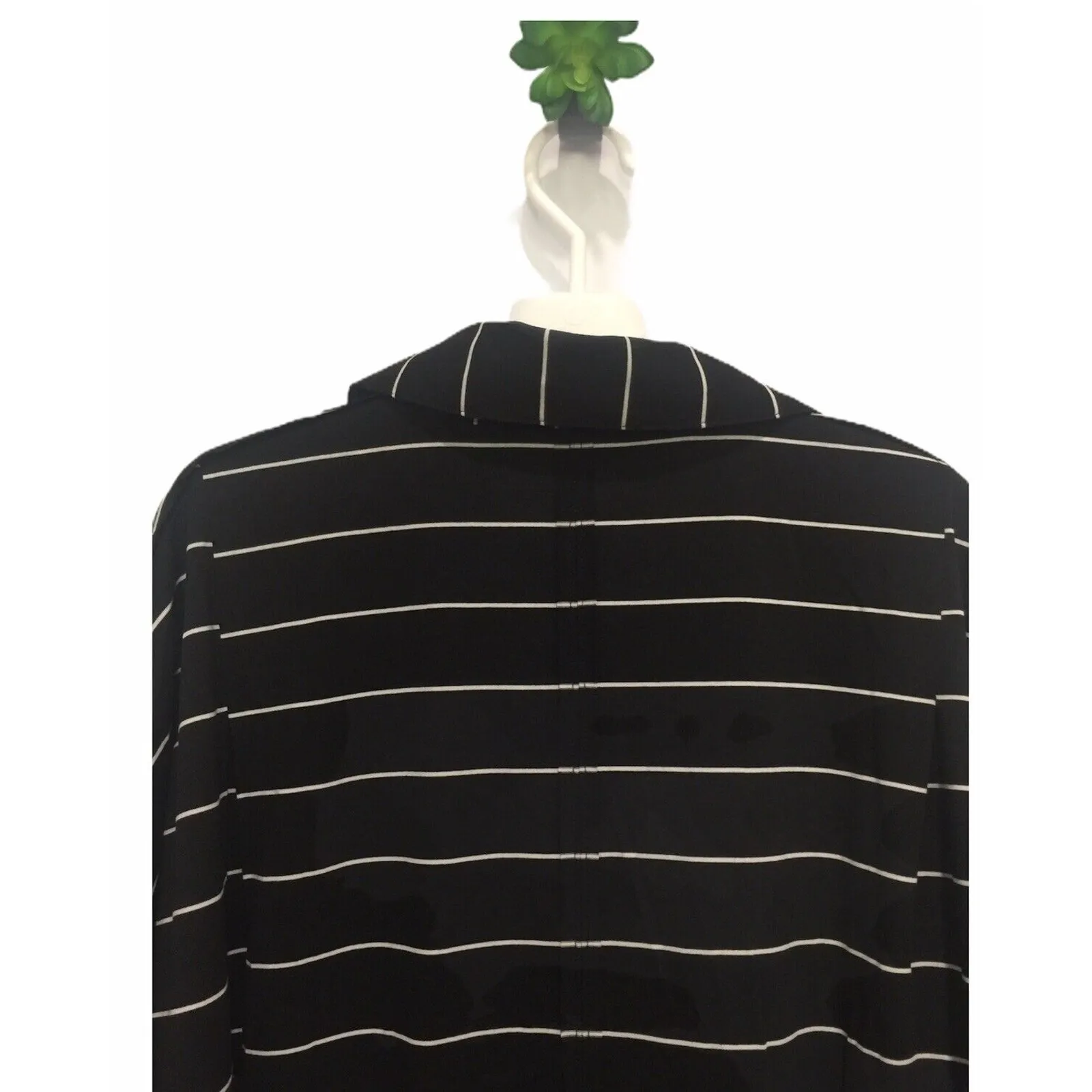 Olive Scent Womens Small Top Black Raw Edge 3/4 Sleeve Oversized Lagenlook Boho - Image 6