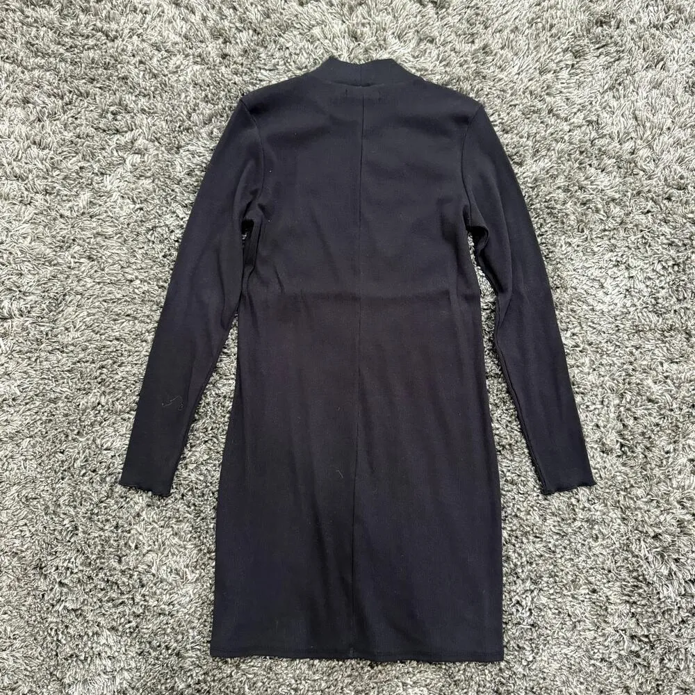 Abercombie & Fitch High Neck Long Sleeve Ribbed Bodycon Dress in Black, Size XL‍ - Image 3