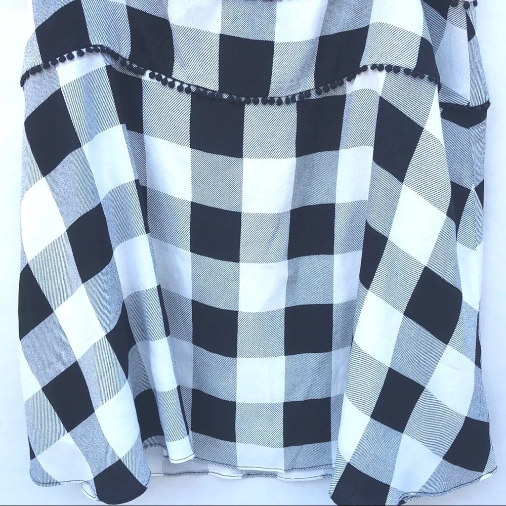 NWT AFRM Womens size XL Blaze Noir Blanc Gingham Plaid knee length skirt - Image 6