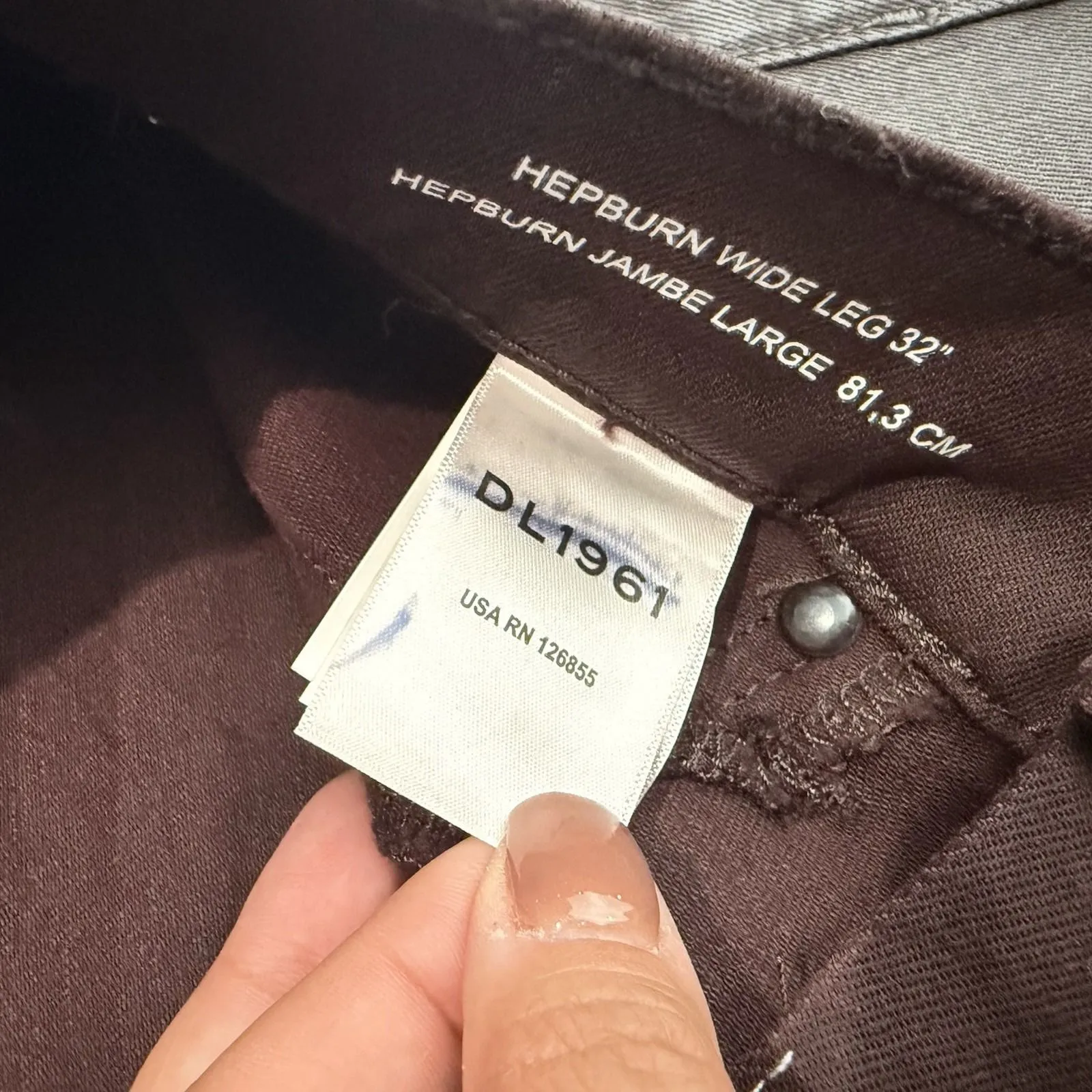 NWOT‎ DL1961 Hepburn High Rise Wide Leg Coated In Mulberry Size 25 - Image 7