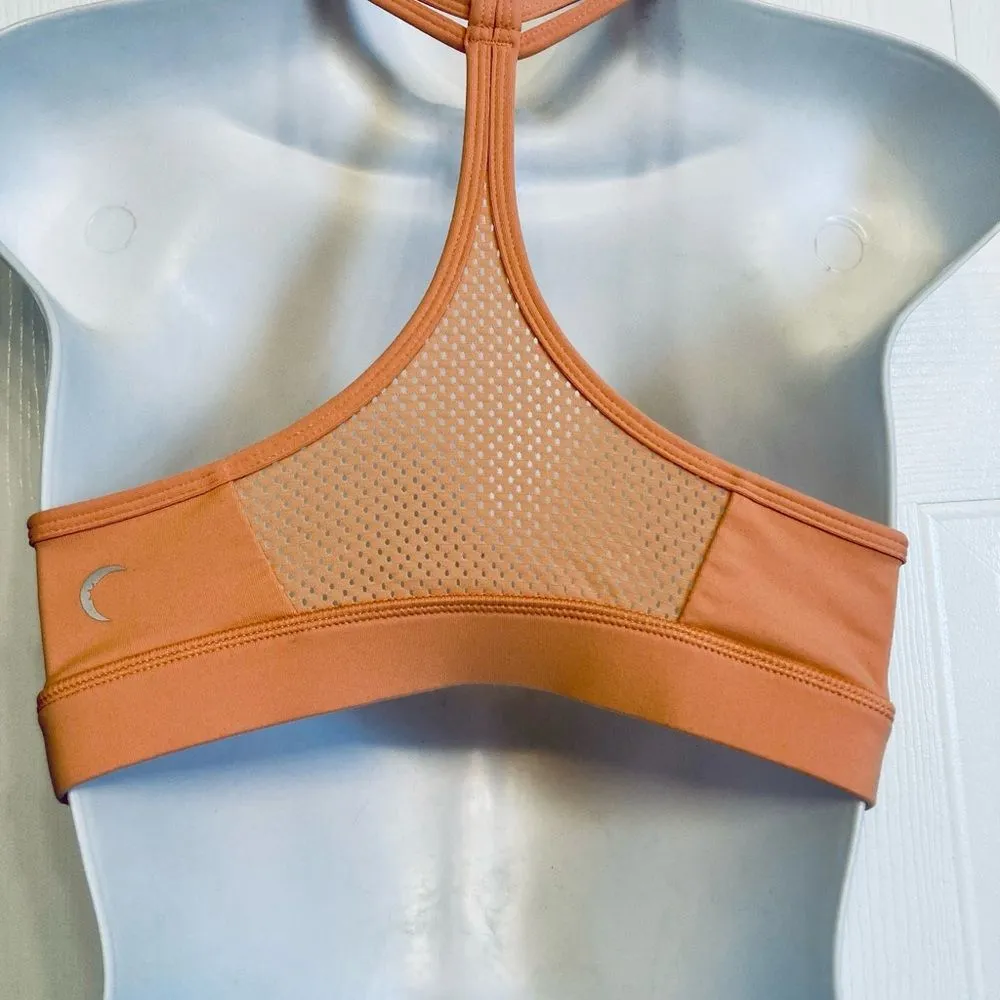 ZYIA Active Strappy Grid Peach Sports Bra Size Small Racerback Running Yoga - Image 2