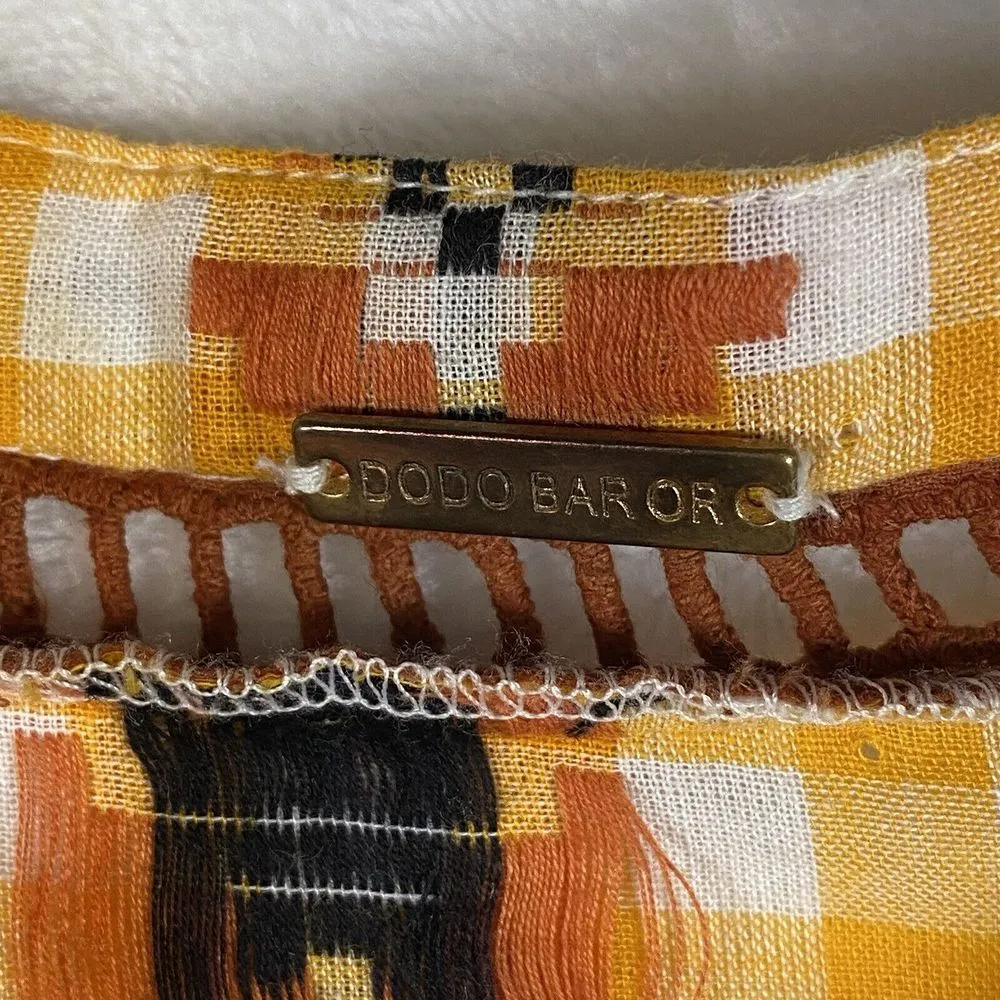 Dodo Bar Or Elena Combo Dress Embroidered Yellow Gingham Check‎ Cotton Size 8 - Image 3