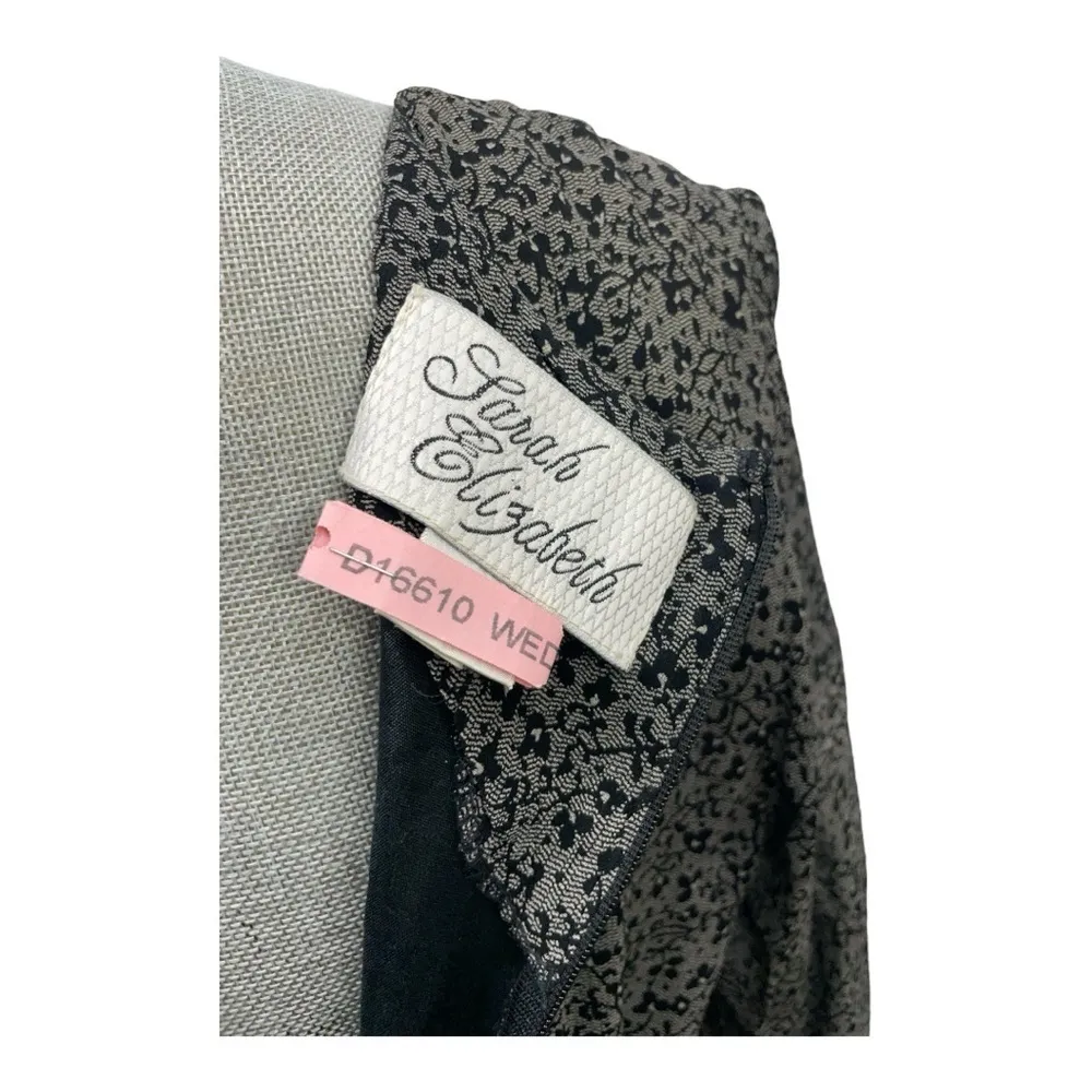 Sarah Elizabeth Vintage Floral Tie Back Pleated Maxi Prairie Dress size 10 Black - Image 7