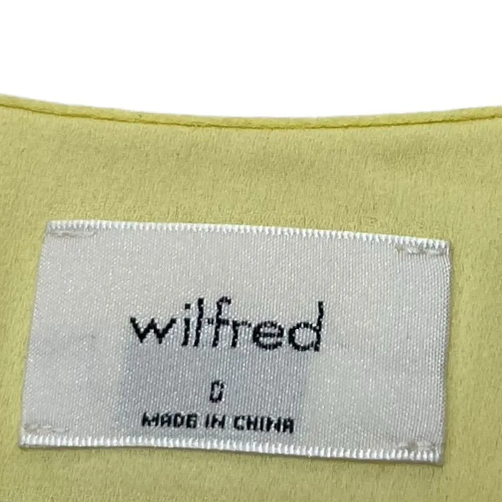 Aritzia Wilfred Freya Chiffon Button Front Mini Dress A Line Yellow Women Size 0 - Image 7