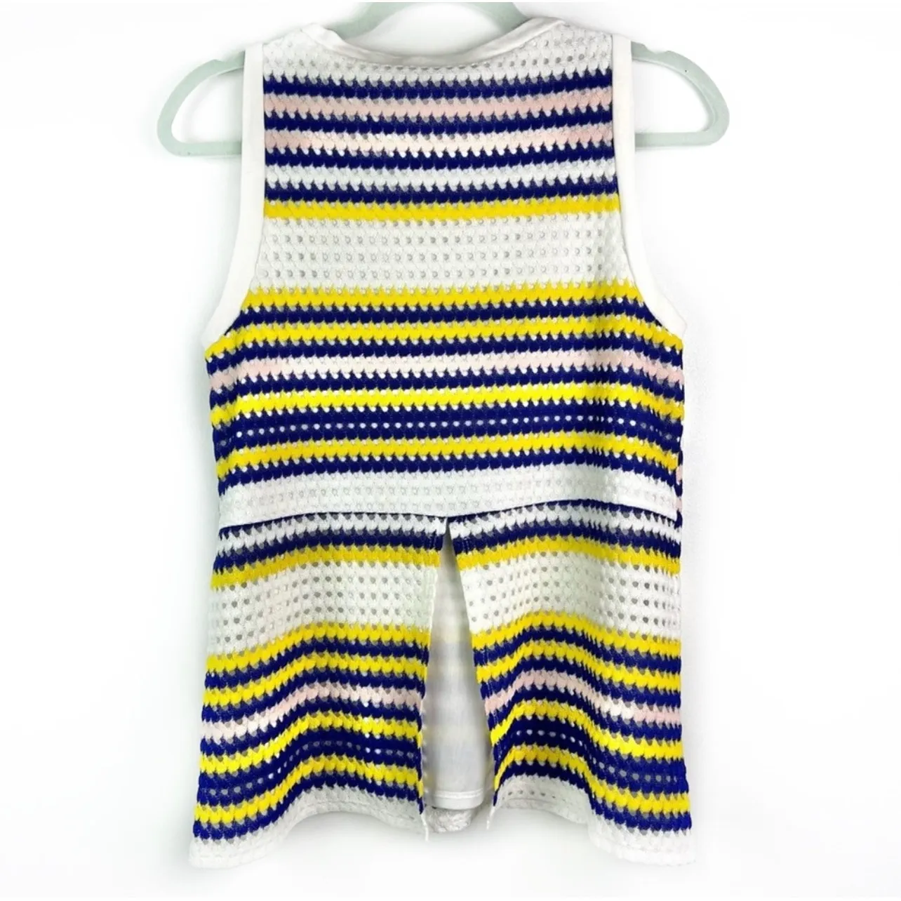 1. State Far Out Multicolor Crochet Sleeveless Top Small - Image 8