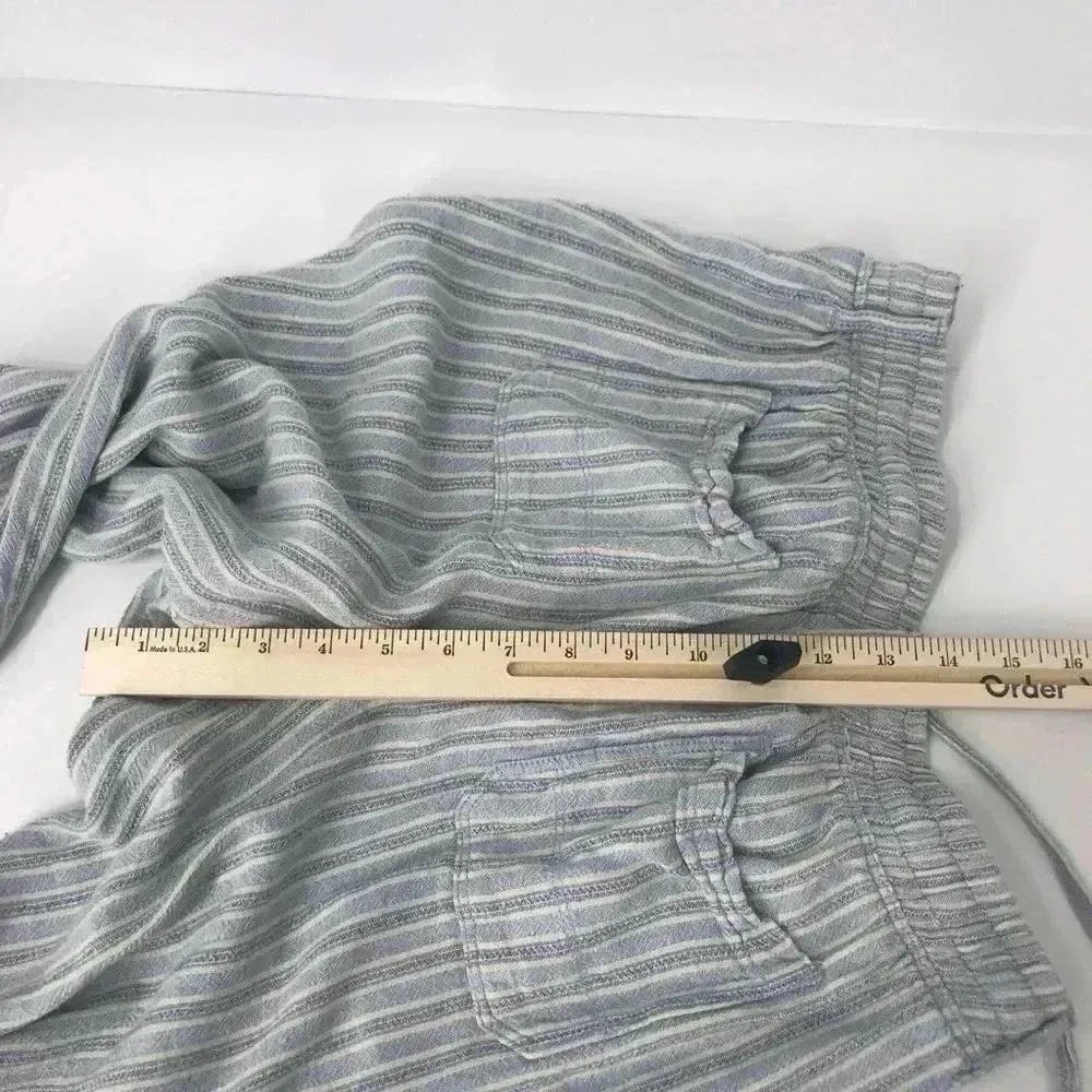 Alexander Jordan Women’s Large Linen Blend Striped Drawstring Beach Pants White - Image 7