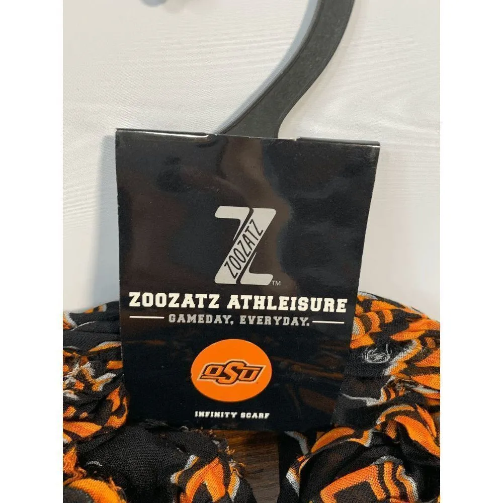 Zoozatz Captivating Unisex Black Orange OSU Cowboys Beanie Hat Infinity Scarf Set - Image 5