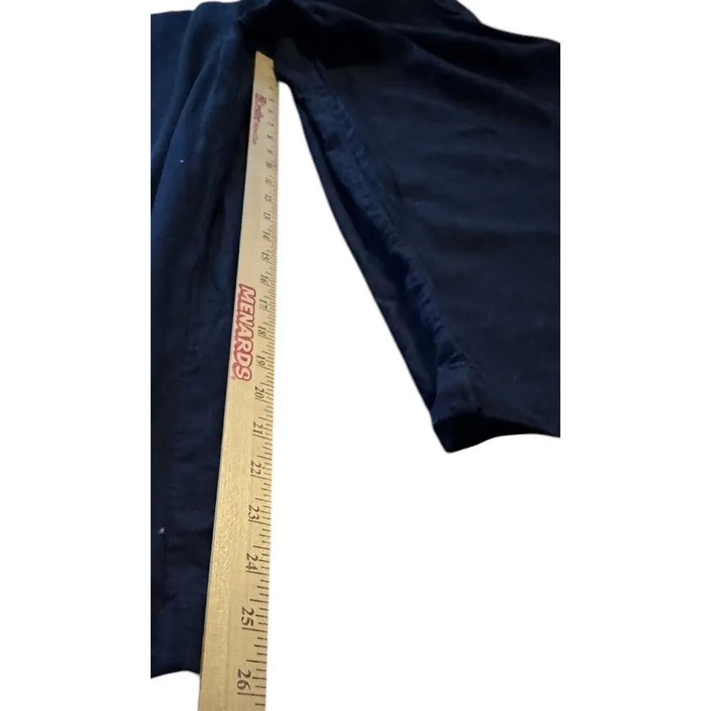 Time And Tru Navy Blue Linen Jumpsuit Romper M (8 - 10) Button Up No Belt NWT - Image 10