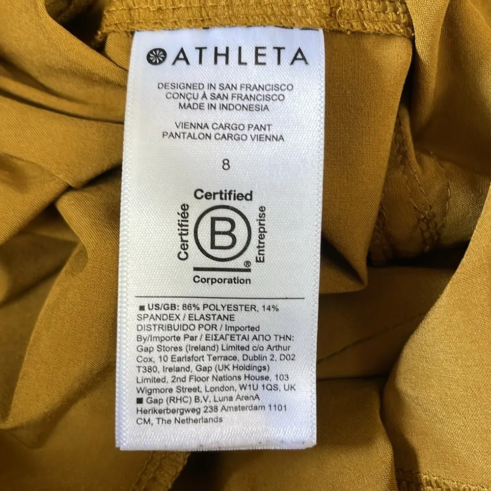 ATHLETA Vienna Cargo Pant Casual Travel Career in Brass Yellow Size 8 - Image 14