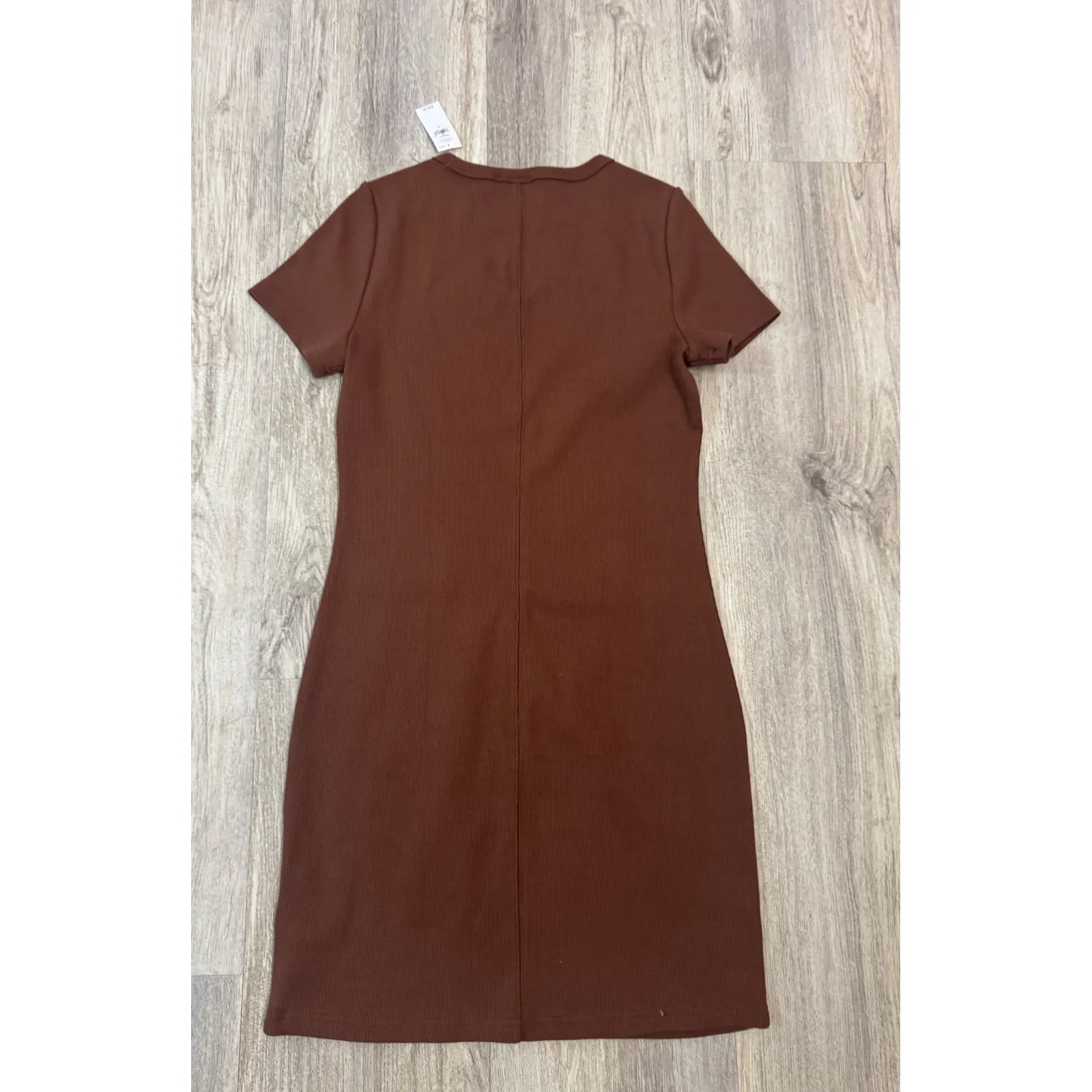 GAP Women Ribbed Short Sleeve T Shirt Dress Brown Size S NWT - Image 3