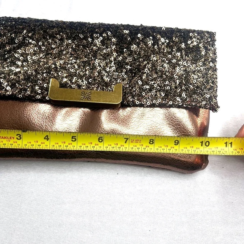 Simply Vera Metallic Bronze/Sequin Clutch/Shoulder Bag - Image 14