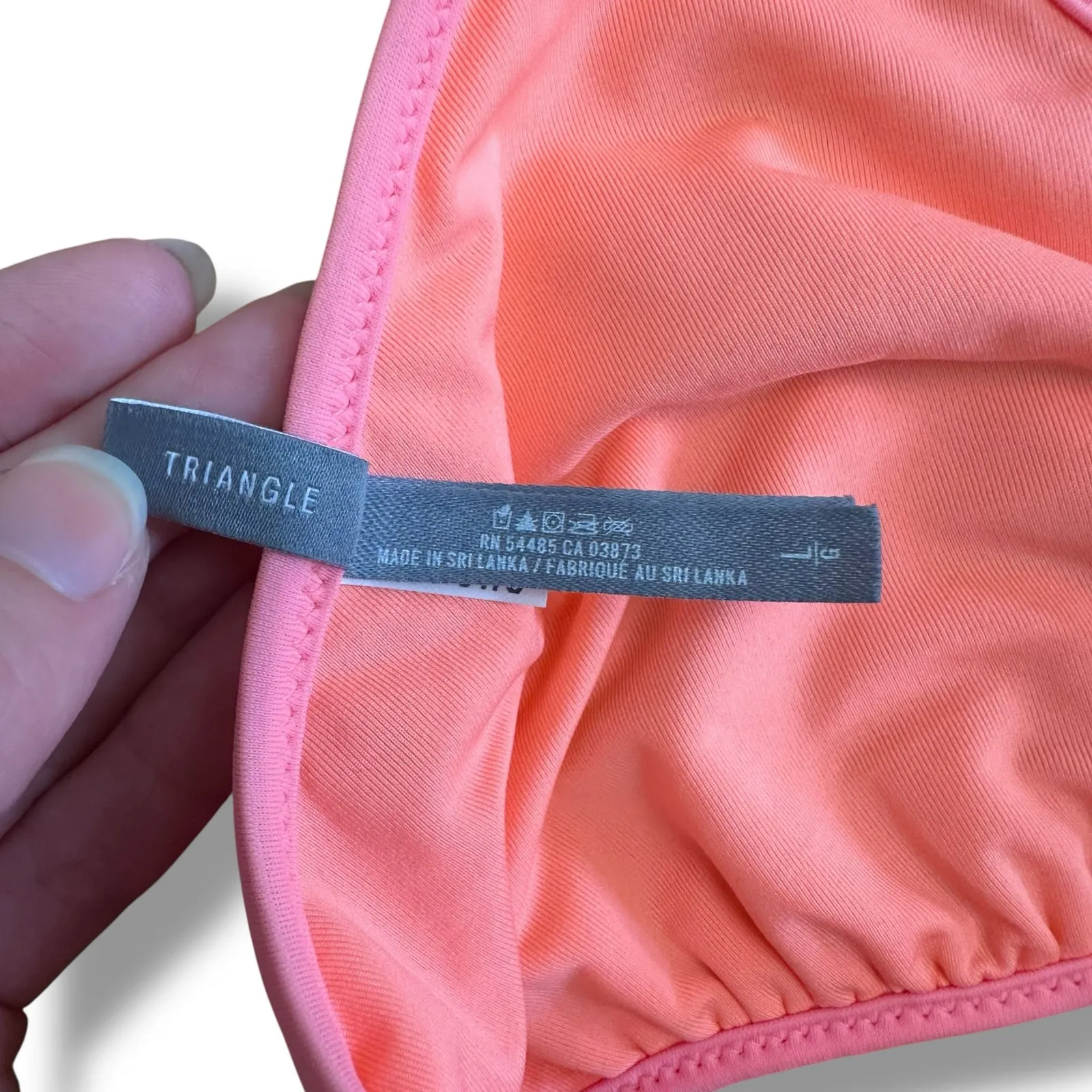 Aerie Women’s Triangle Bikini Top Size Large Pink‎ Red Floral Swim Halter - Image 6