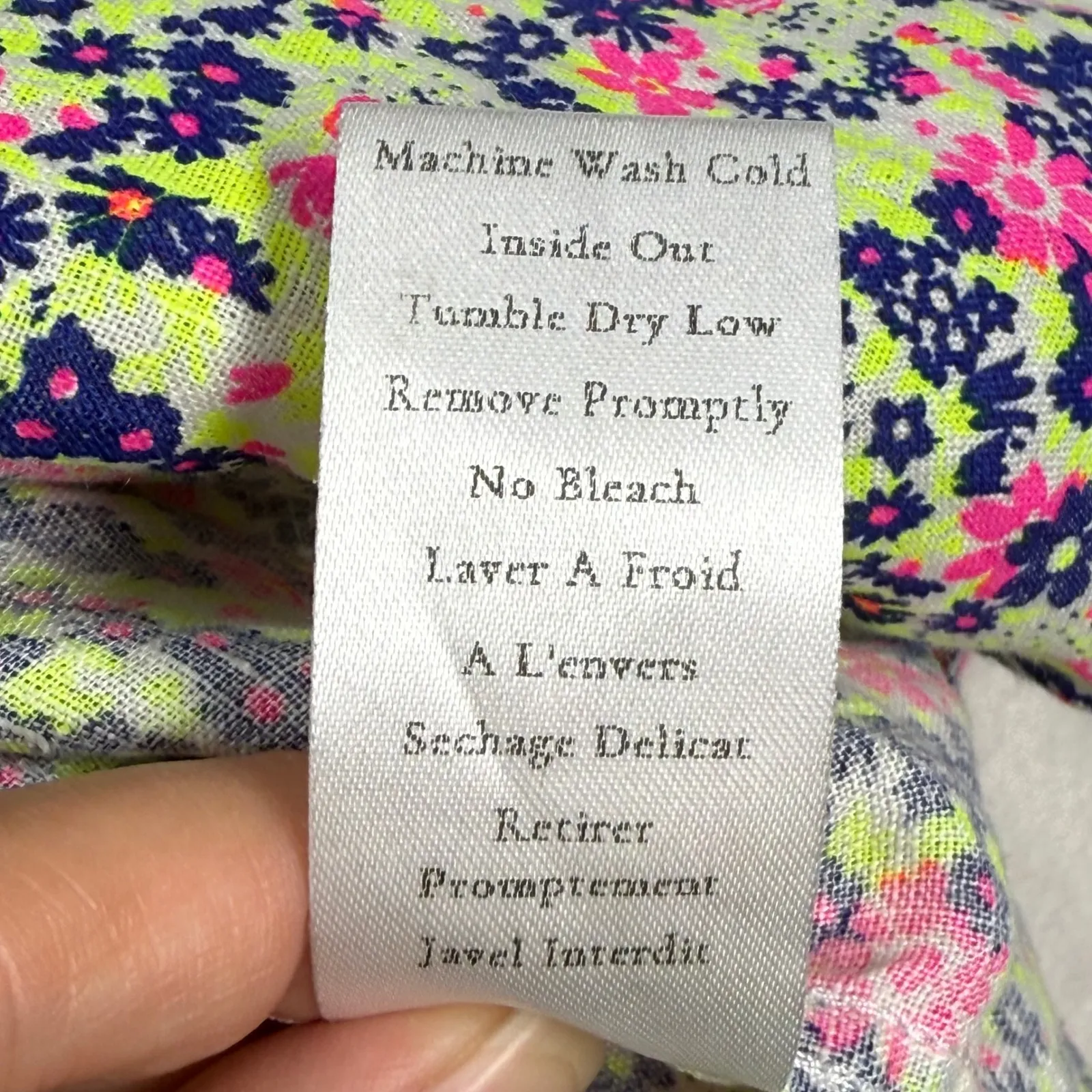 Frank & Eileen Floral Button Down Linen Shirt Woven in Italy Size Small - Image 9