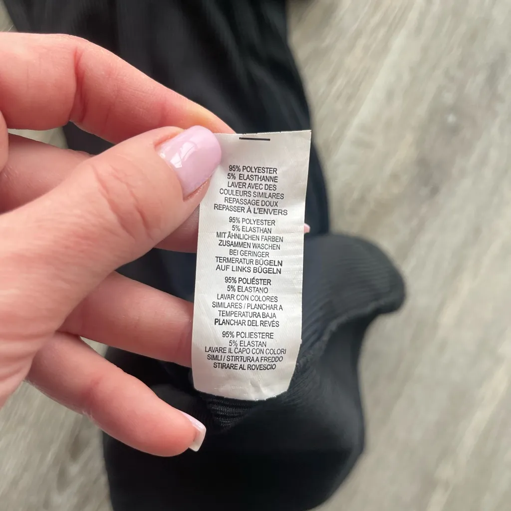 NWOT PLT BLACK RIBBED MIDI PENCIL DRESS US4 - Image 7