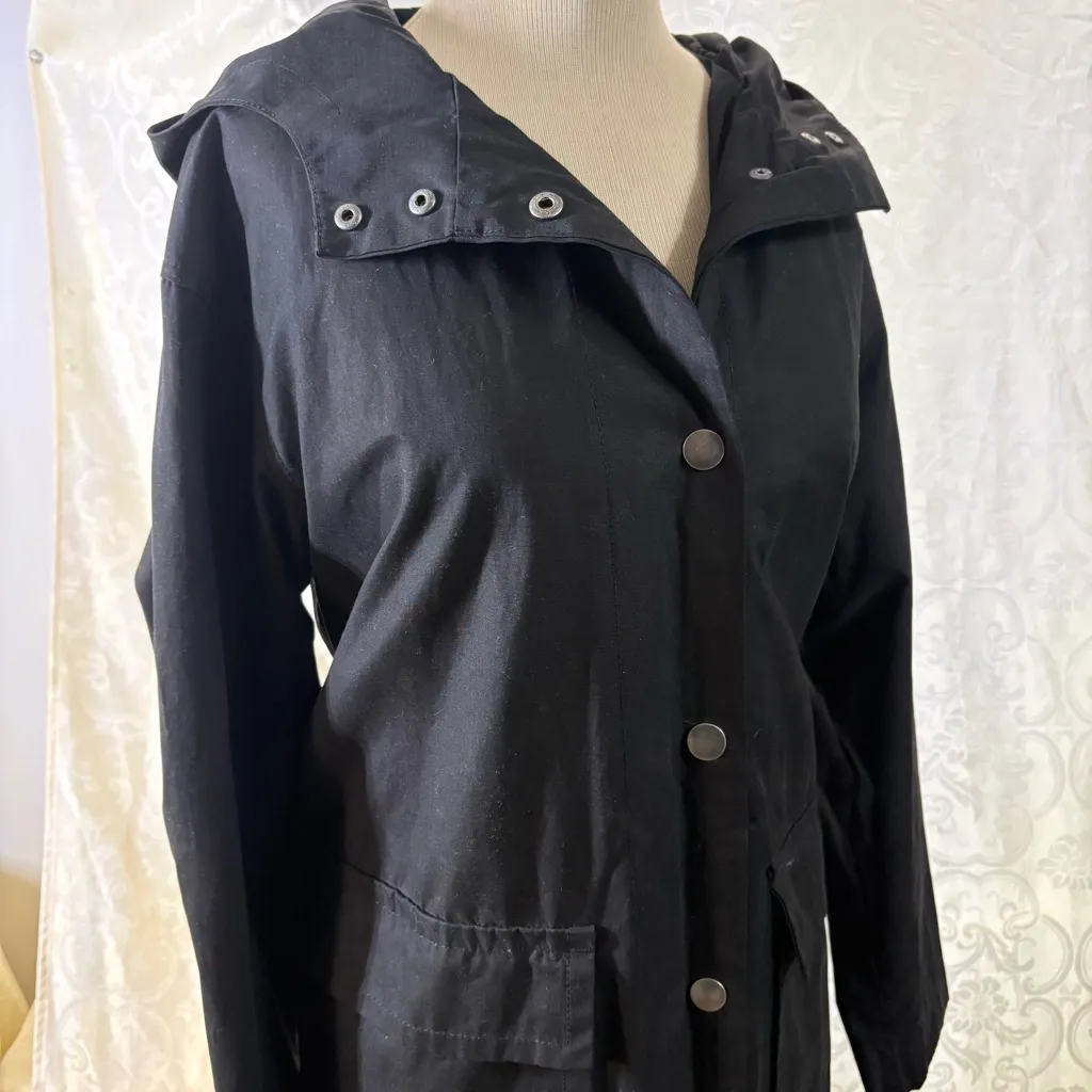 a new day Black Trench Utility Jacket with Hood - Image 3