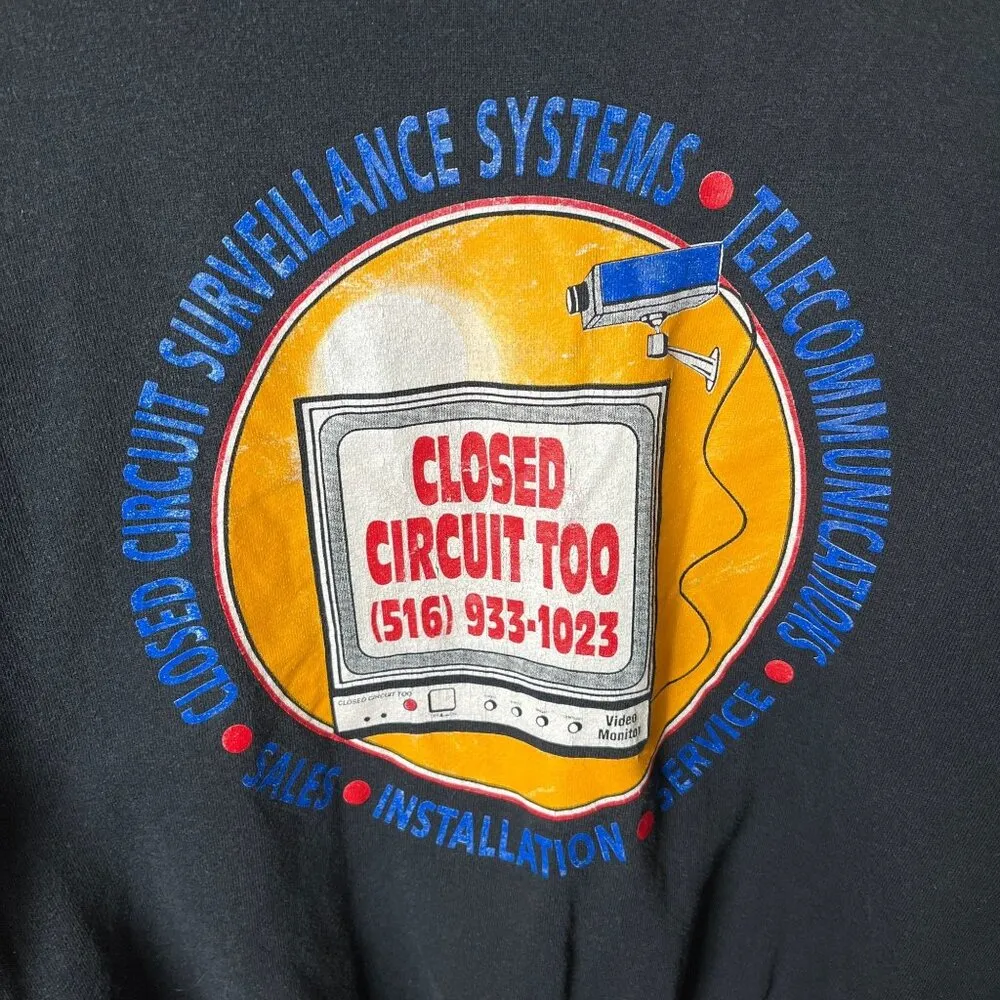 Vintage Closed Circuit System Graphic Jerzees Crewneck Sweatshirt L Unisex Fit - Image 13